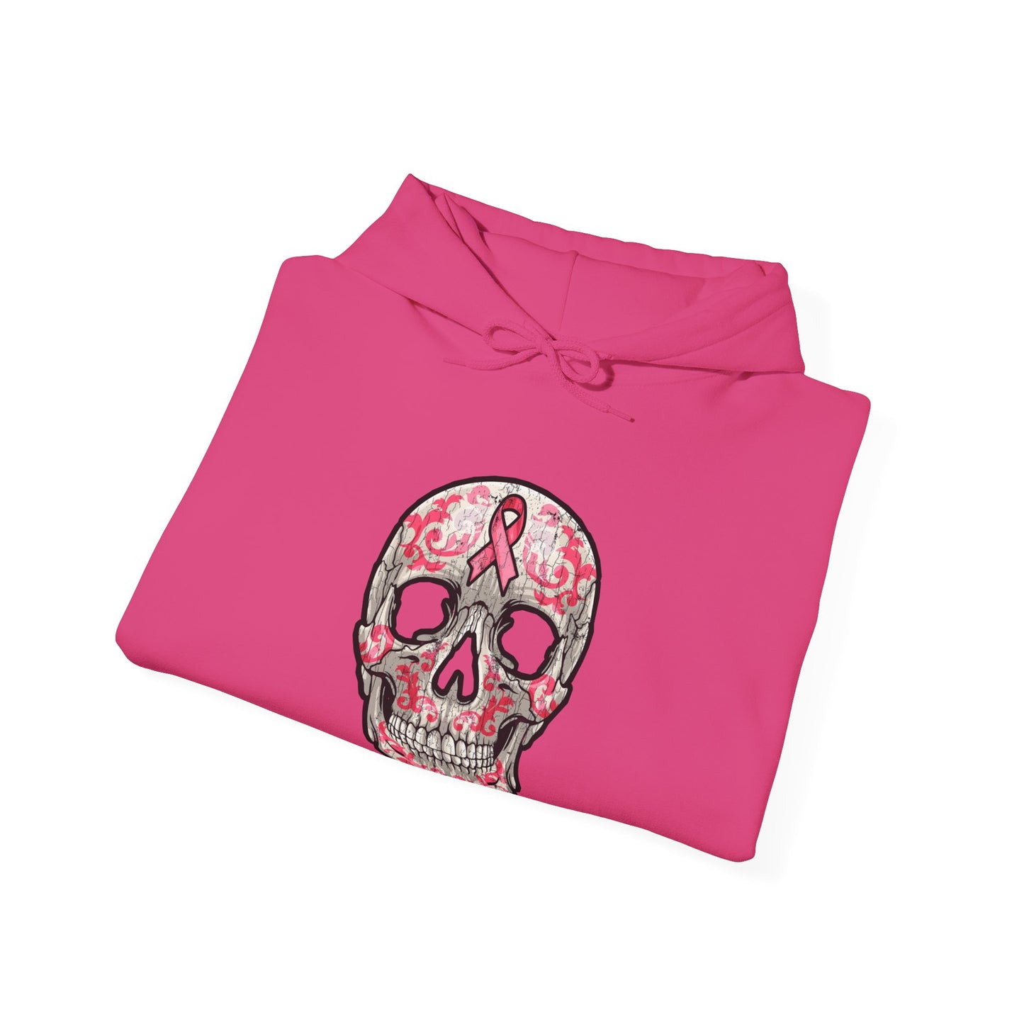 Breast Cancer Awareness Skull Hoodie - Perfect for Support, Gifts, Halloween, Breast Cancer Awareness, Casual Wear