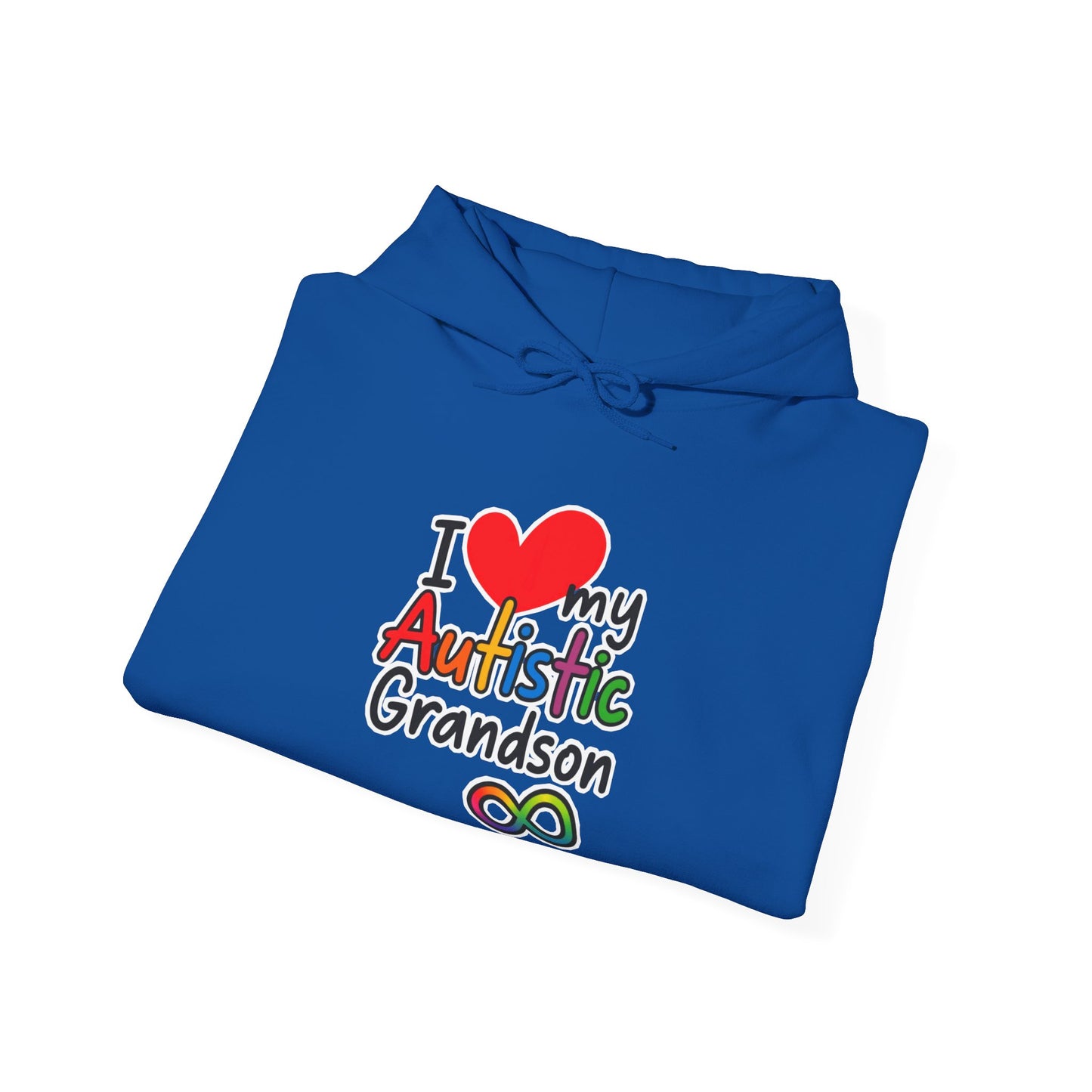 Autistic Grandson Hoodie — "I LOVE My Autistic Grandson" Colorful Puzzle Infinity Design