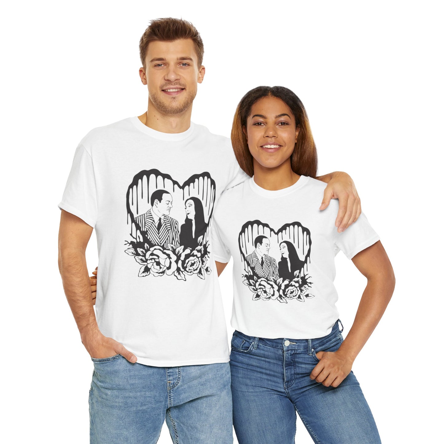 Gomez & Morticia Unisex Heavy Cotton Tee