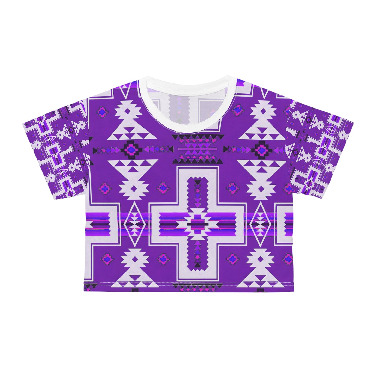 Purple native print Crop Tee (AOP)