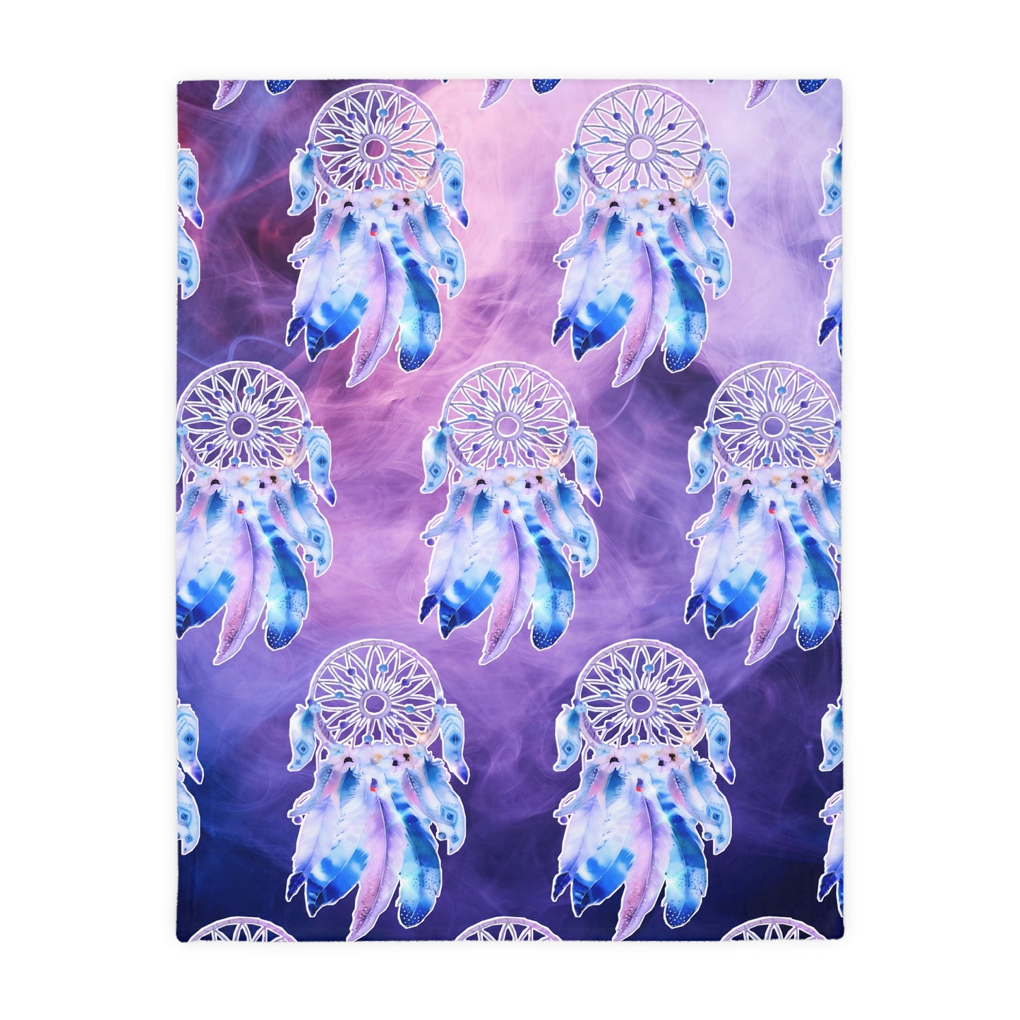 Dreamcatcher/floral design Velveteen Microfiber Blanket (Two-sided print)