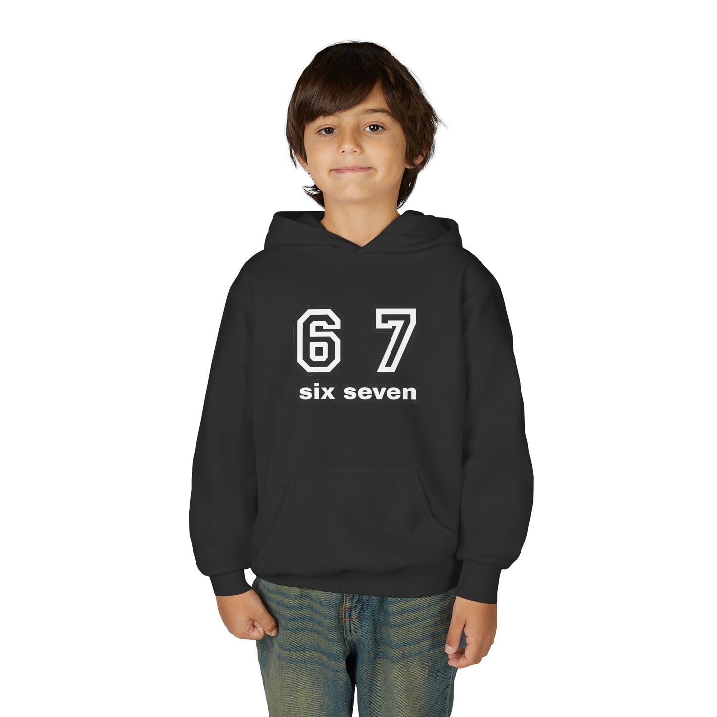 Youth Hoodie “67 Six Seven” Athletic Number Pullover