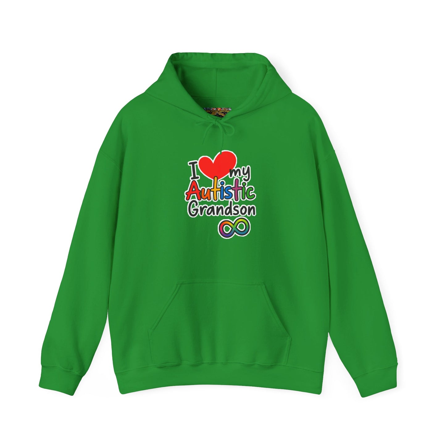 Autistic Grandson Hoodie — "I  LOVE My Autistic Grandson" Colorful Puzzle Infinity Design
