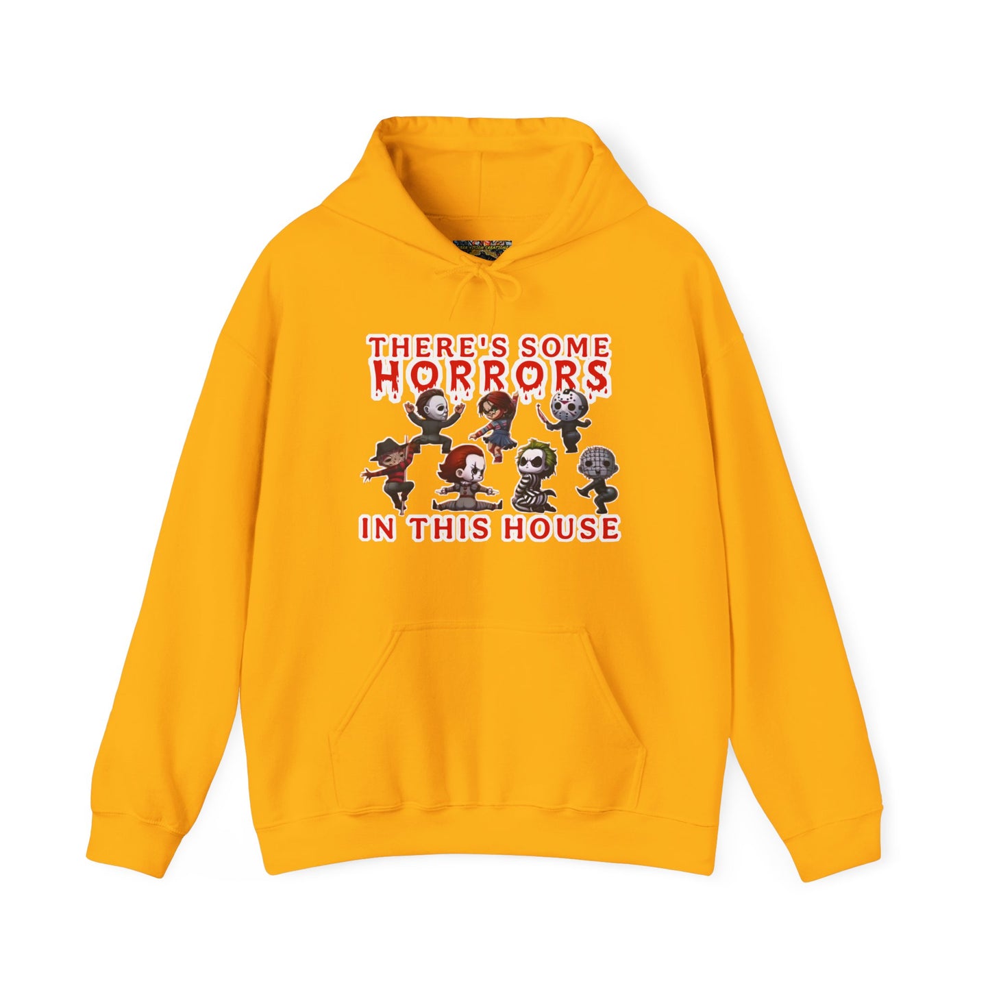 There's some horrors in this house Unisex Hoodie: Perfect for Fans of Spooky Vibes, Halloween, and Cozy Nights, Gifts for Horror Lovers, Fun Apparel