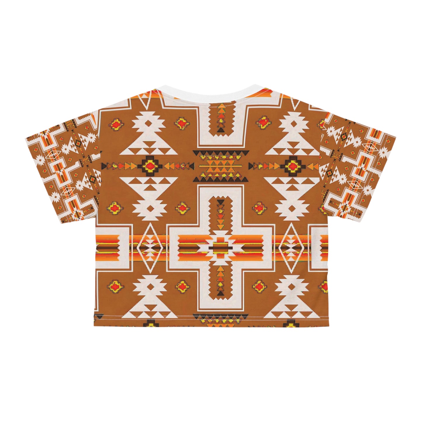 Brown native print Crop Tee (AOP)