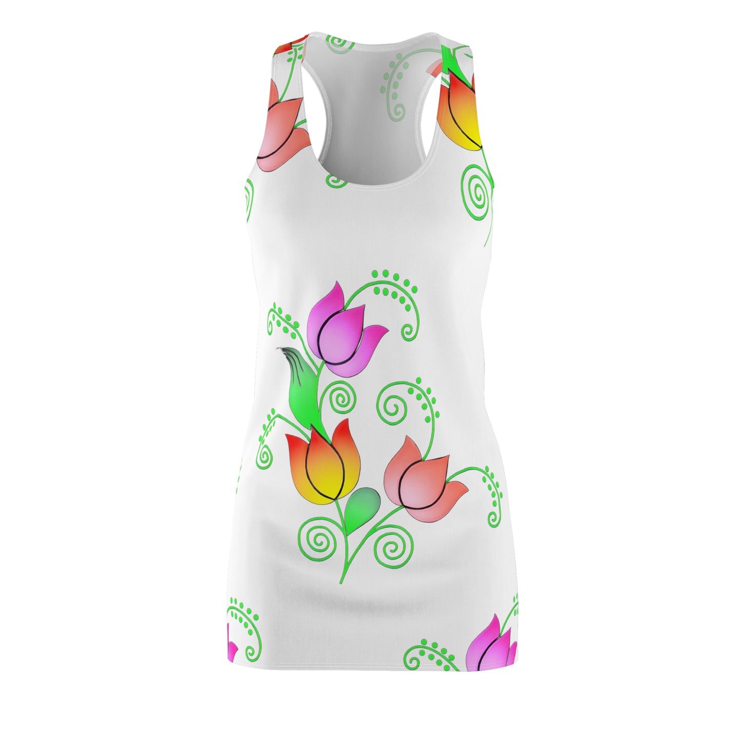 Indigenous Floral Racerback Dress — Bright Spring All-Over-Print