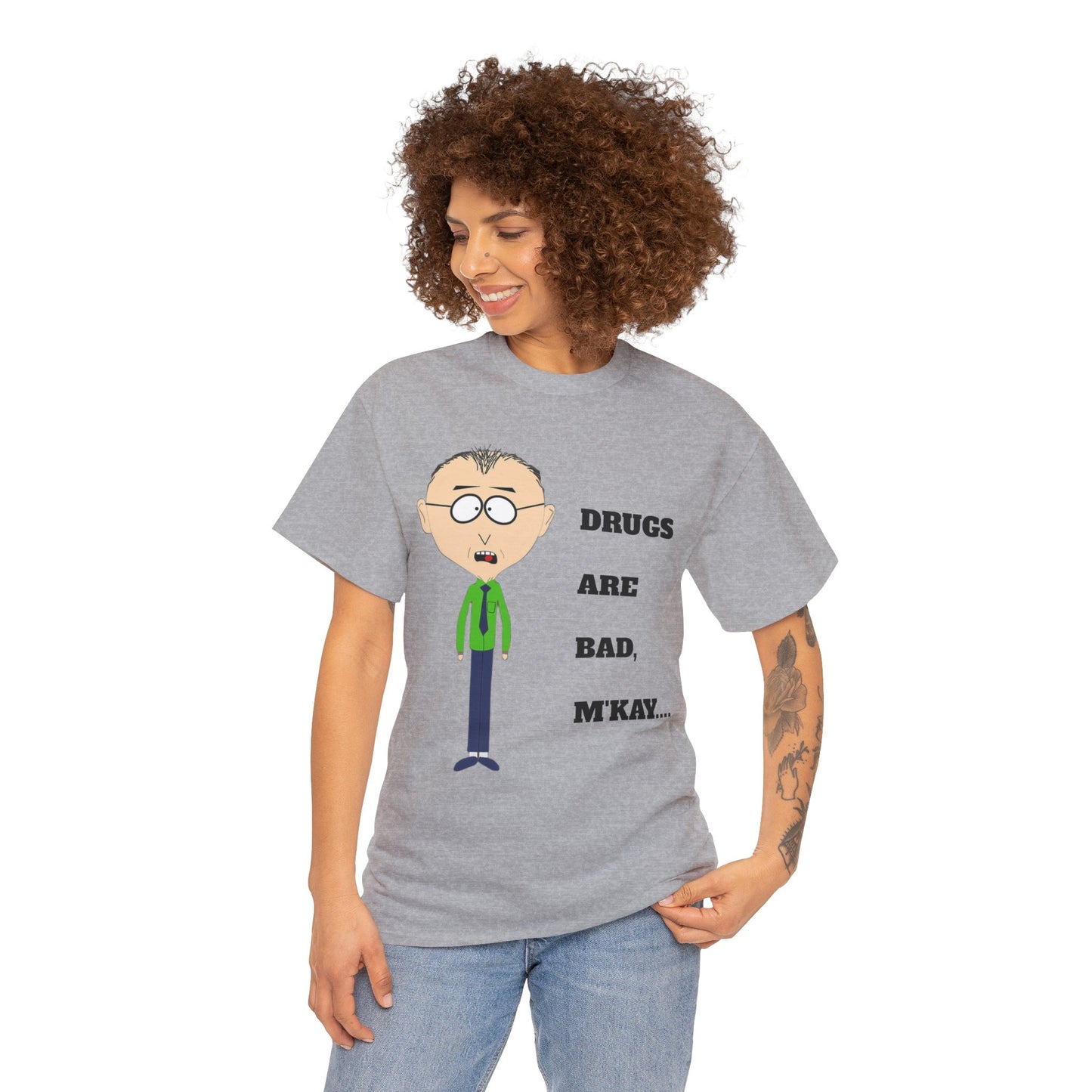 Drugs are bad, m'kay Unisex Heavy Cotton Tee