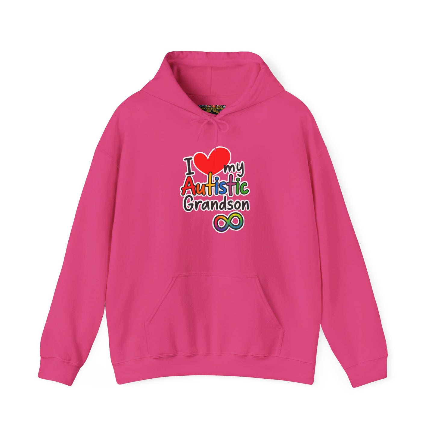 Autistic Grandson Hoodie — "I  LOVE My Autistic Grandson" Colorful Puzzle Infinity Design