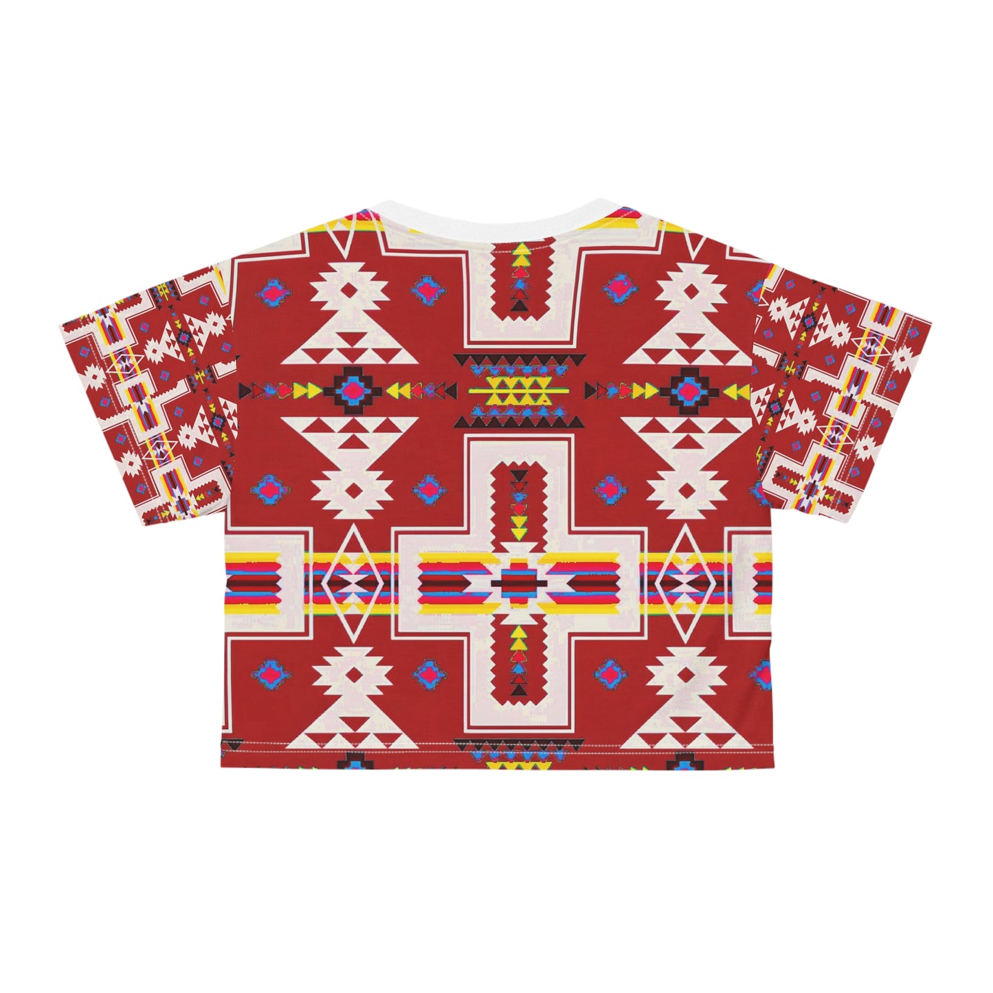 Red native print Crop Tee (AOP)