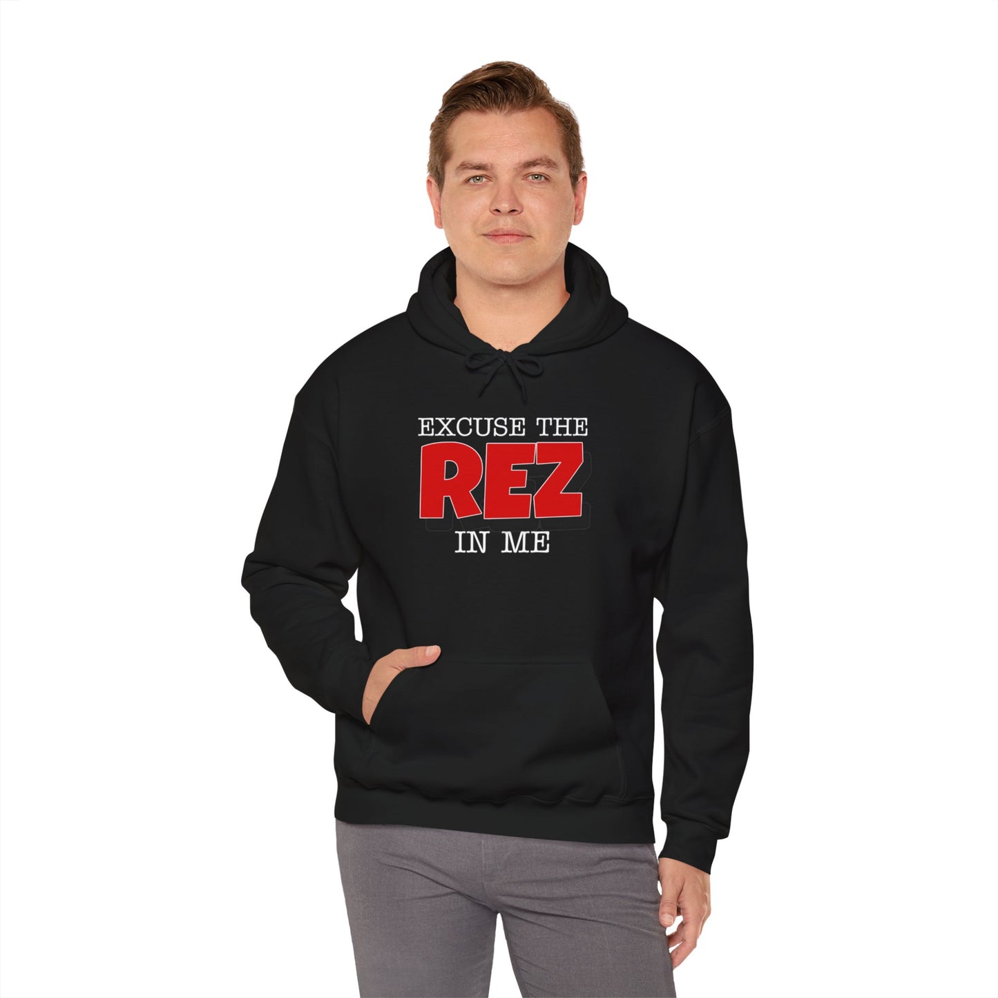 Excuse the rez in me Unisex Heavy Blend™ Hooded Sweatshirt
