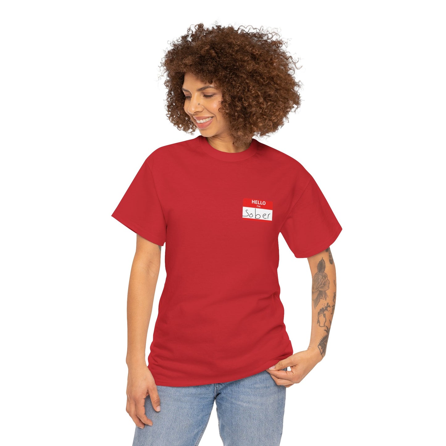 Hello, I'm Sober Unisex Heavy Cotton Tee