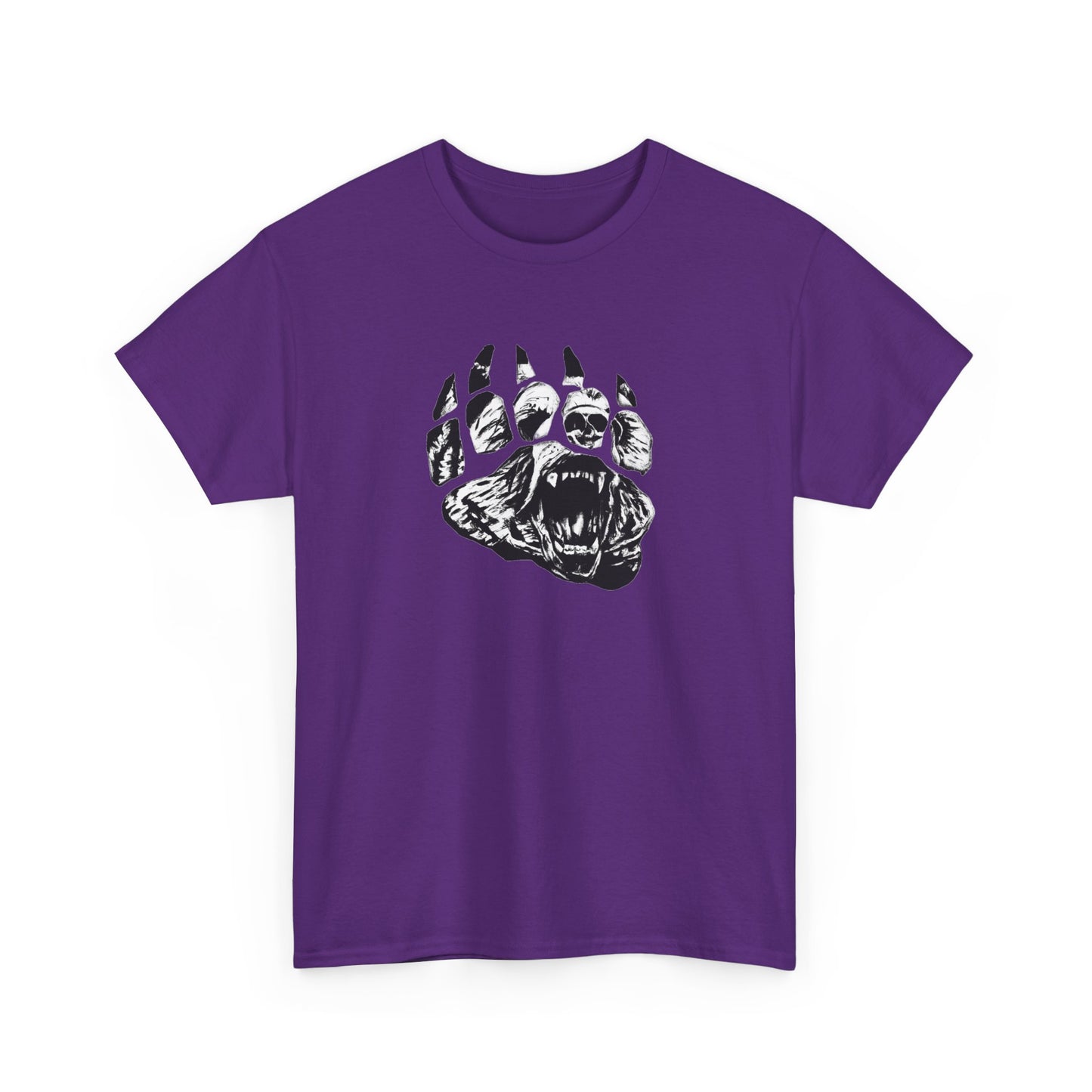 Bear face in bear paw Unisex Heavy Cotton Tee