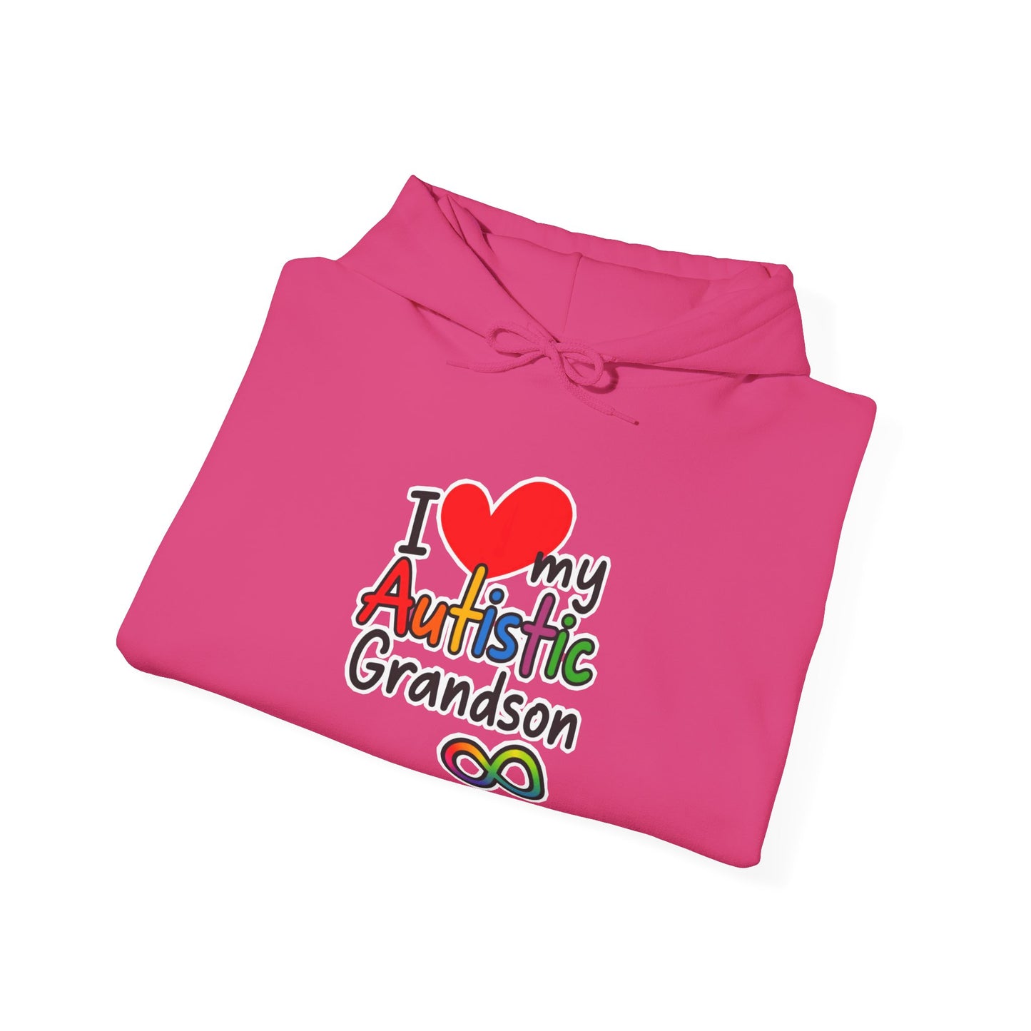 Autistic Grandson Hoodie — "I  LOVE My Autistic Grandson" Colorful Puzzle Infinity Design