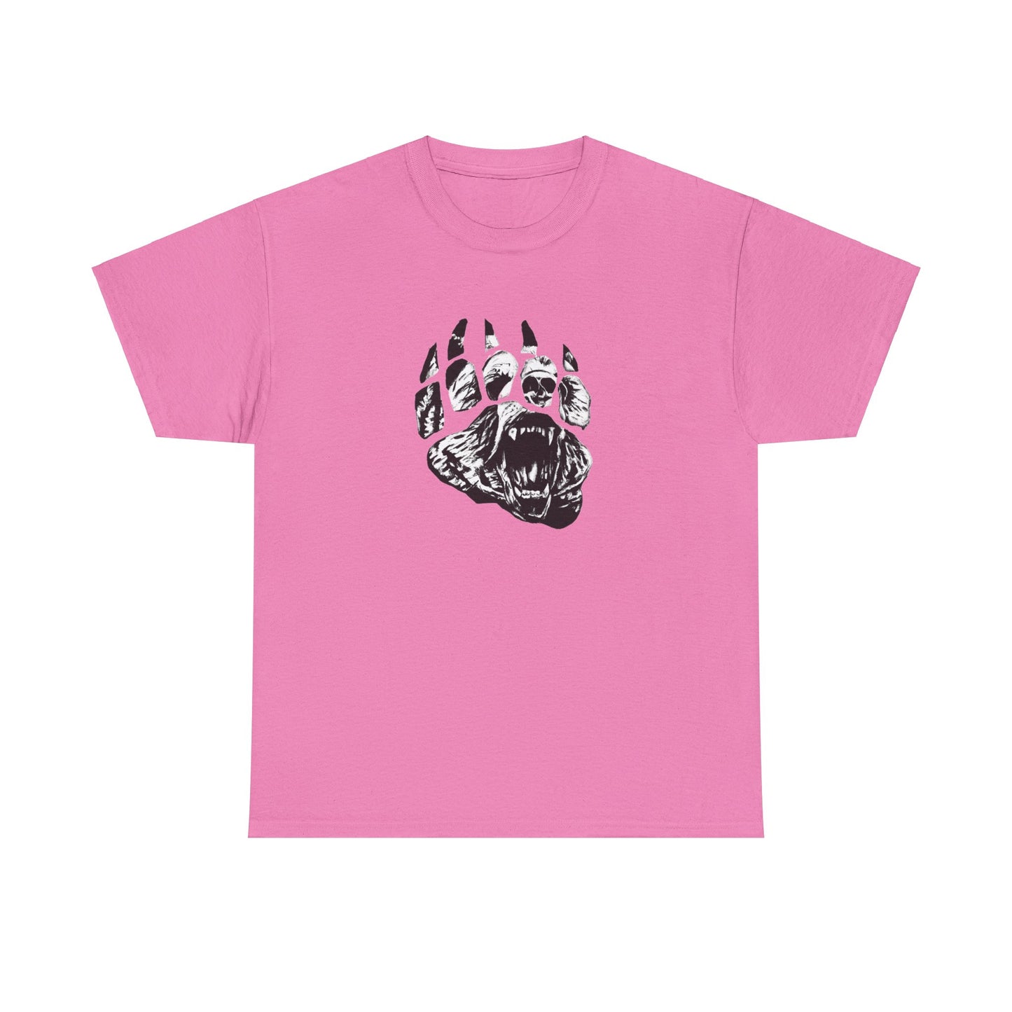 Bear face in bear paw Unisex Heavy Cotton Tee