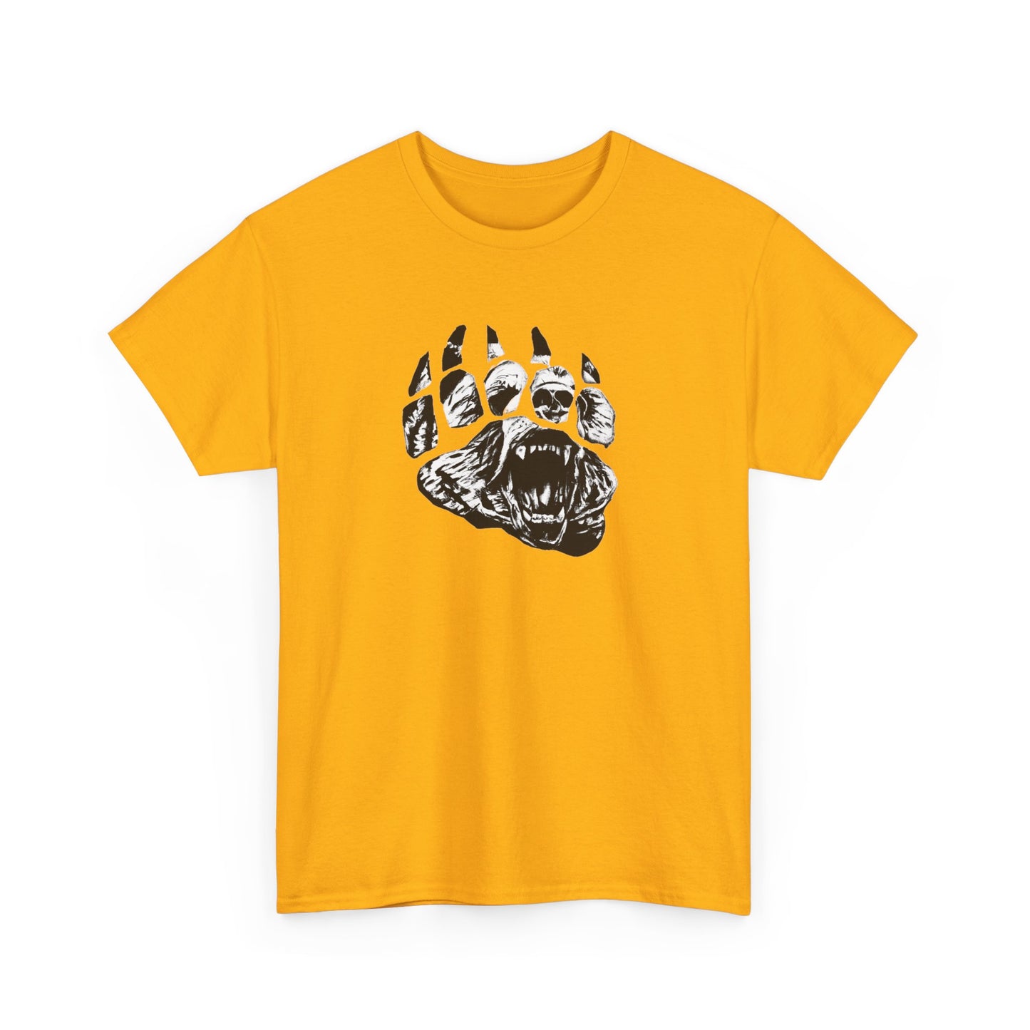 Bear face in bear paw Unisex Heavy Cotton Tee