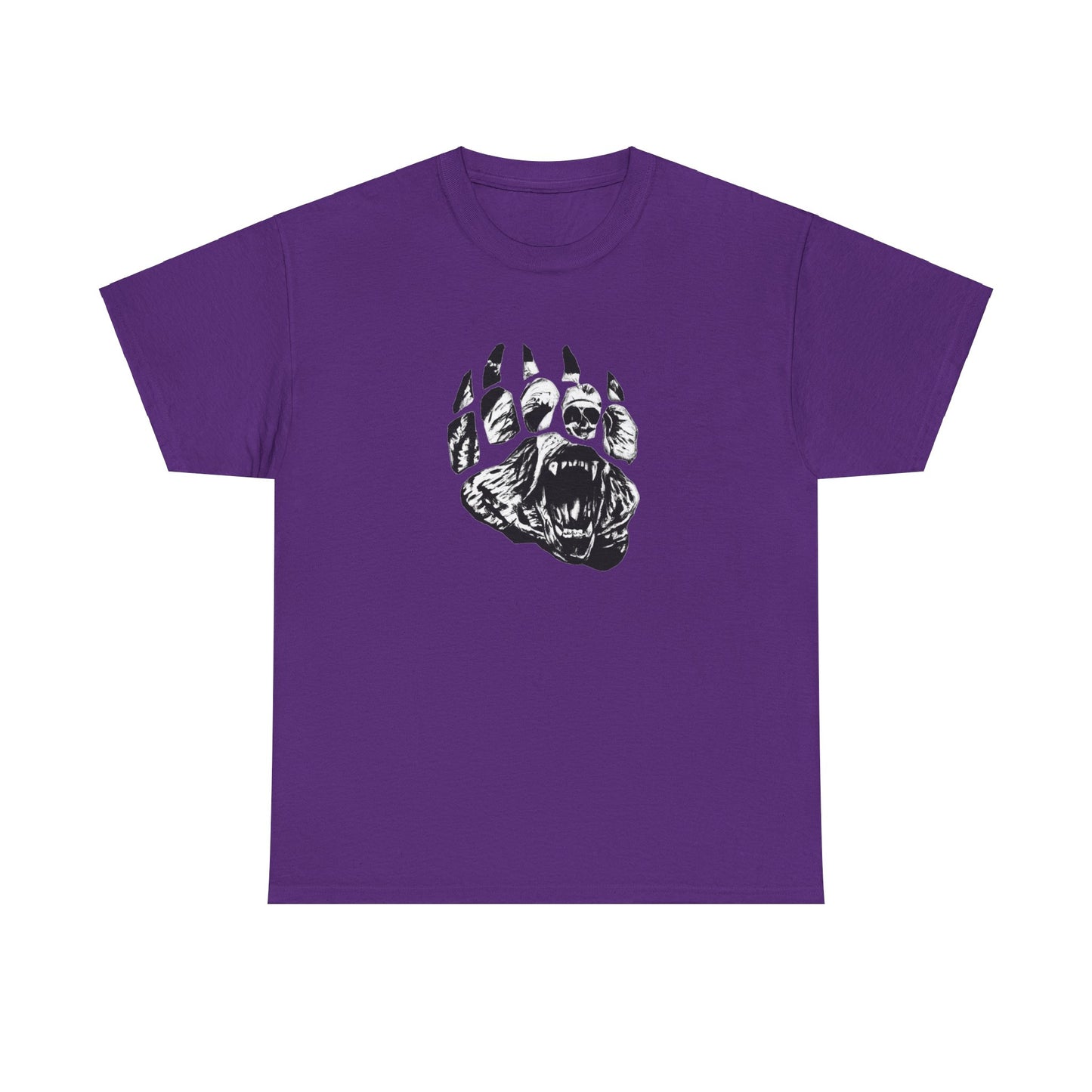 Bear face in bear paw Unisex Heavy Cotton Tee