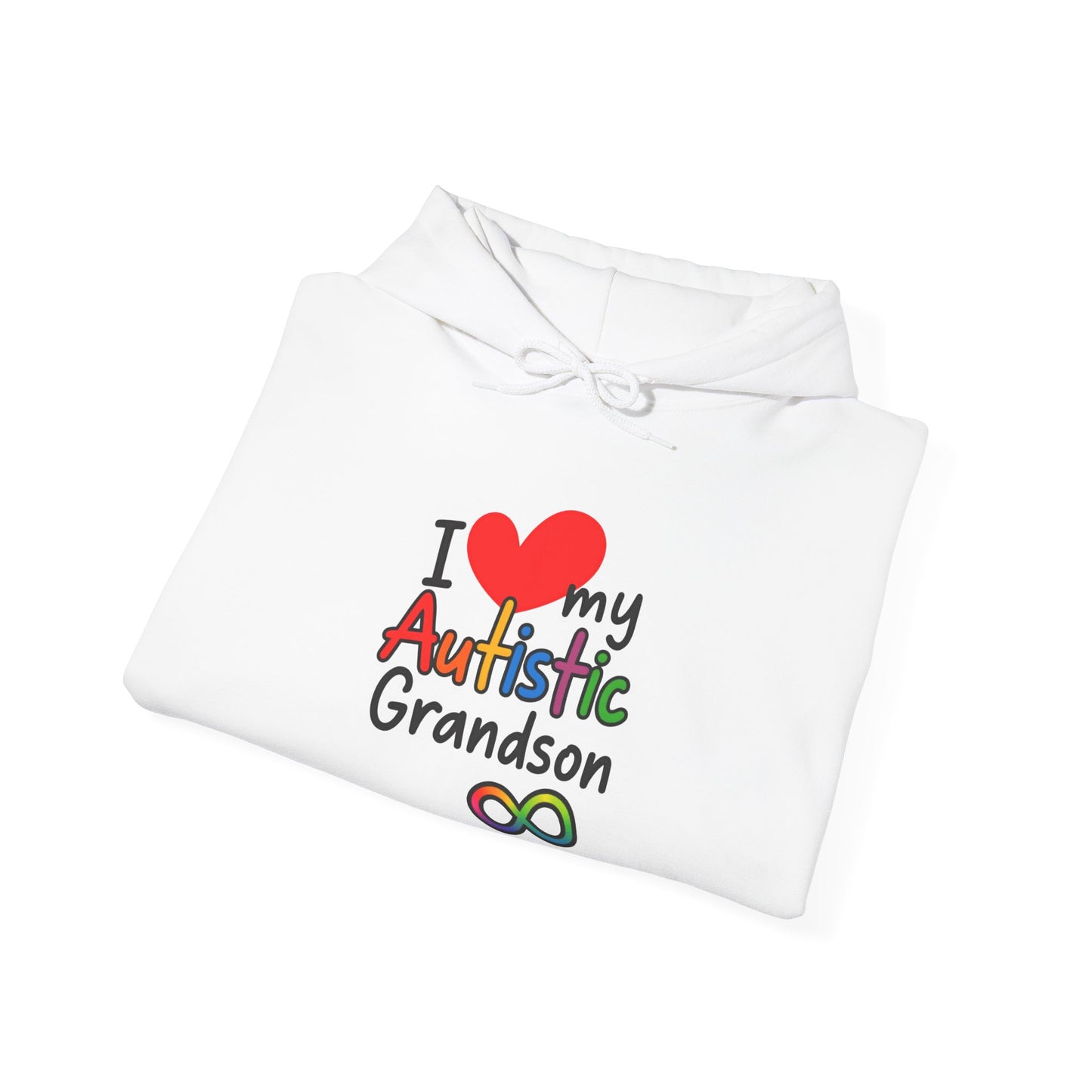 Autistic Grandson Hoodie — "I  LOVE My Autistic Grandson" Colorful Puzzle Infinity Design