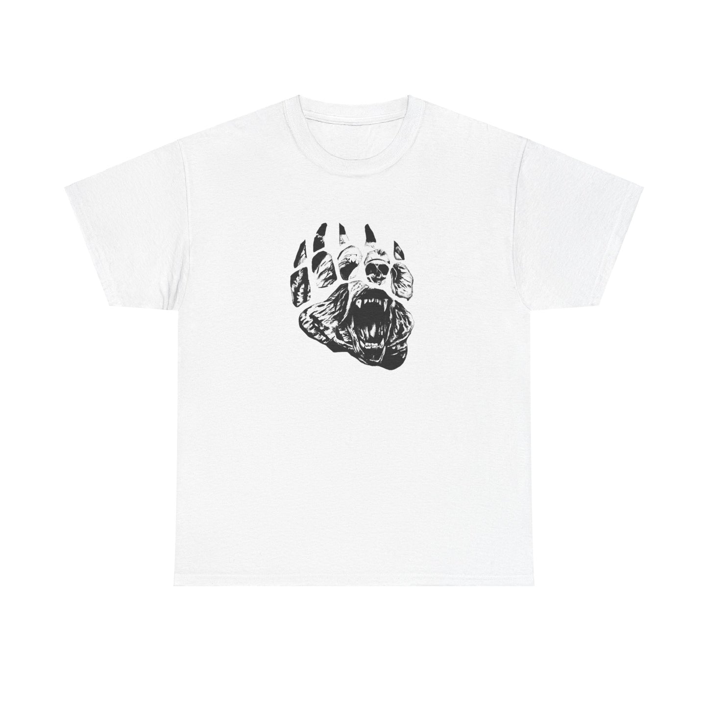 Bear face in bear paw Unisex Heavy Cotton Tee
