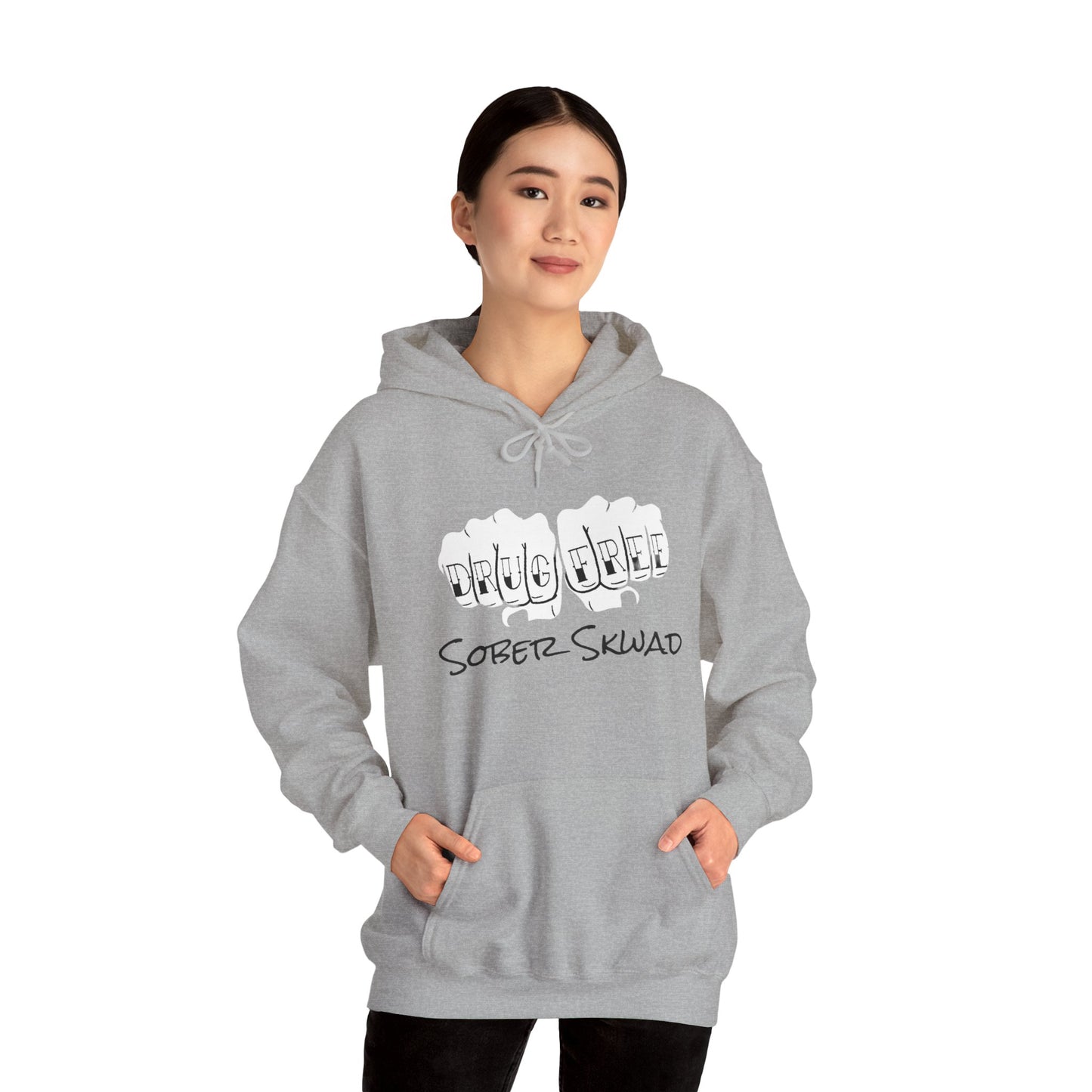 DRUG FREE Sober Skwad Hooded Sweatshirt