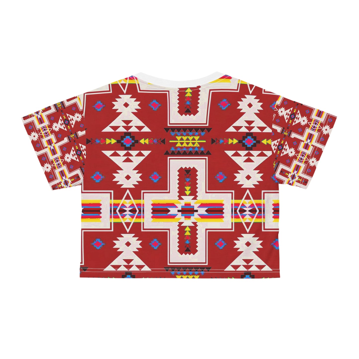 Red native print Crop Tee (AOP)