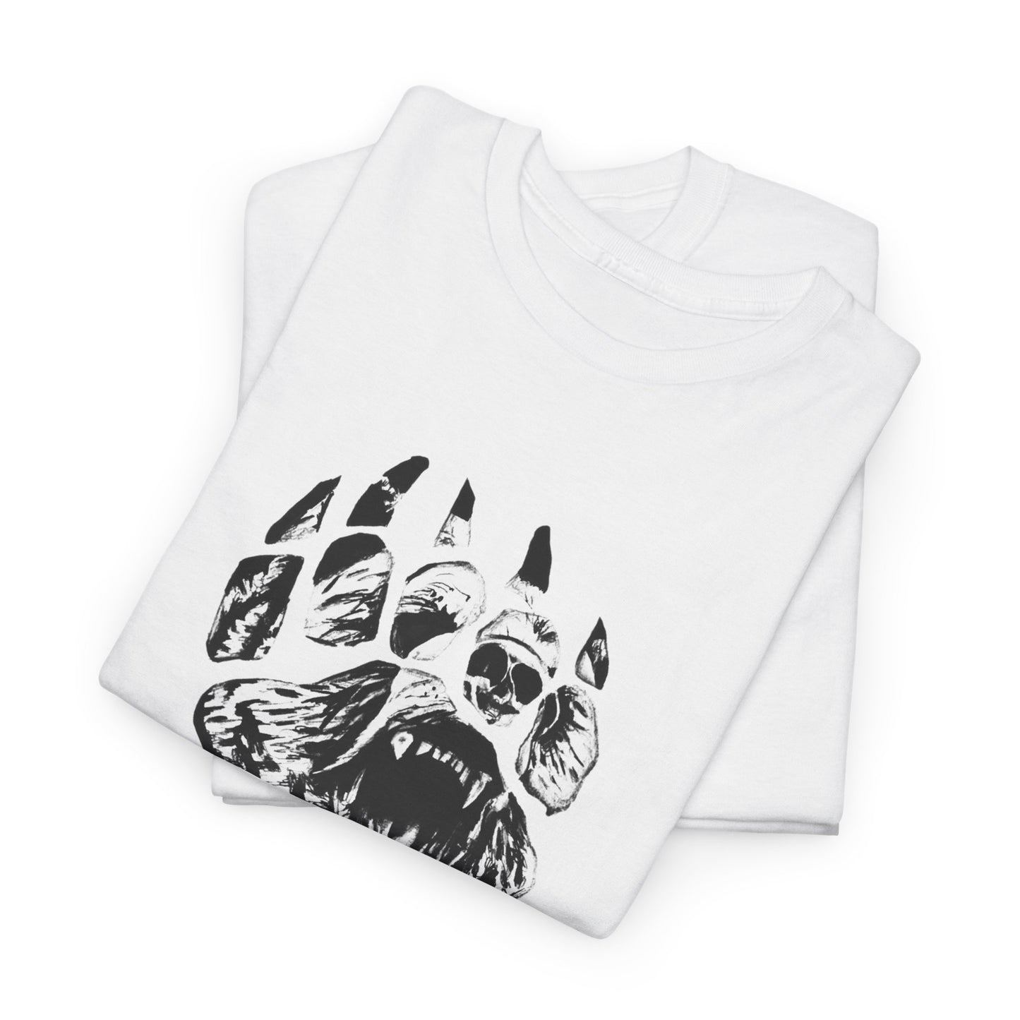 Bear face in bear paw Unisex Heavy Cotton Tee
