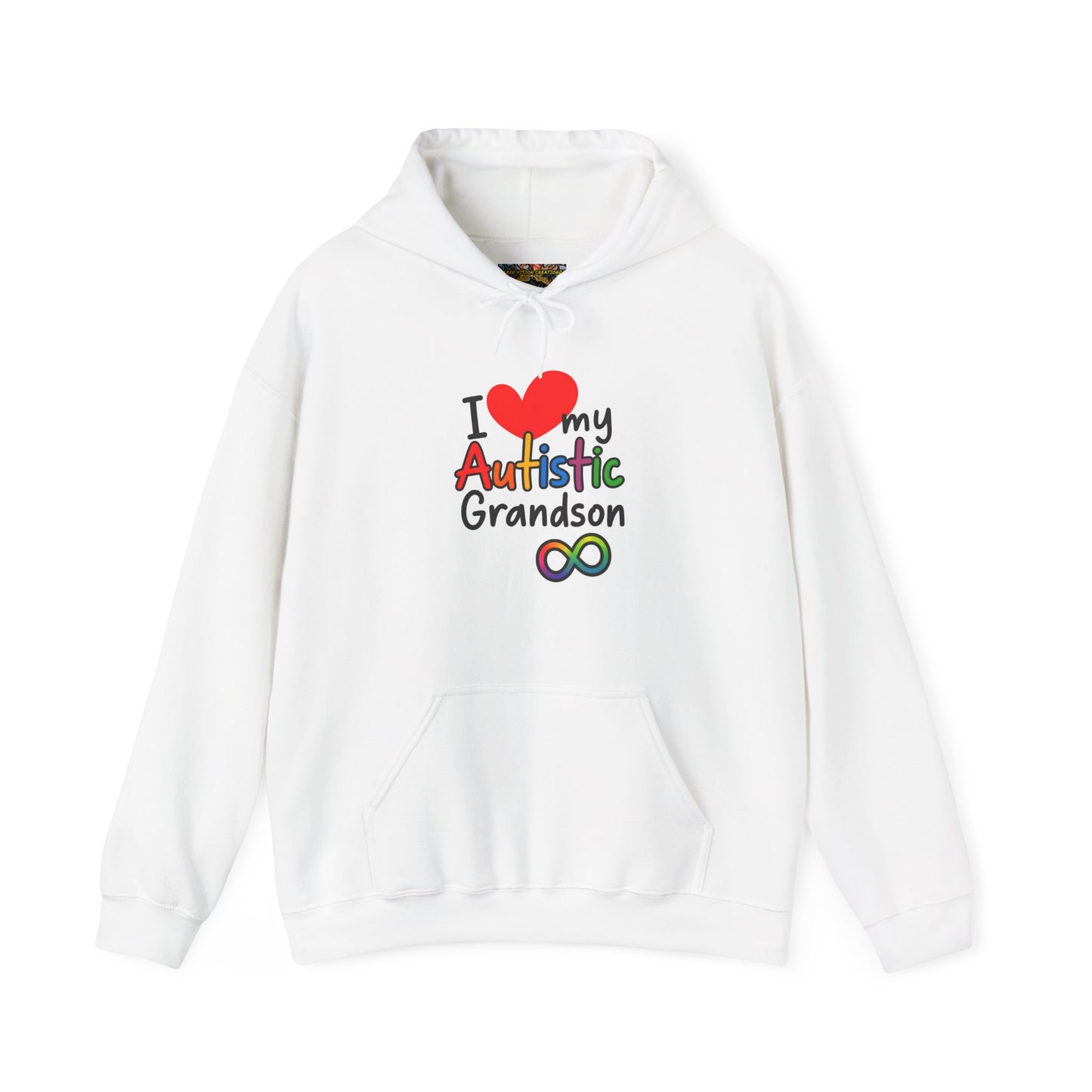 Autistic Grandson Hoodie — "I  LOVE My Autistic Grandson" Colorful Puzzle Infinity Design