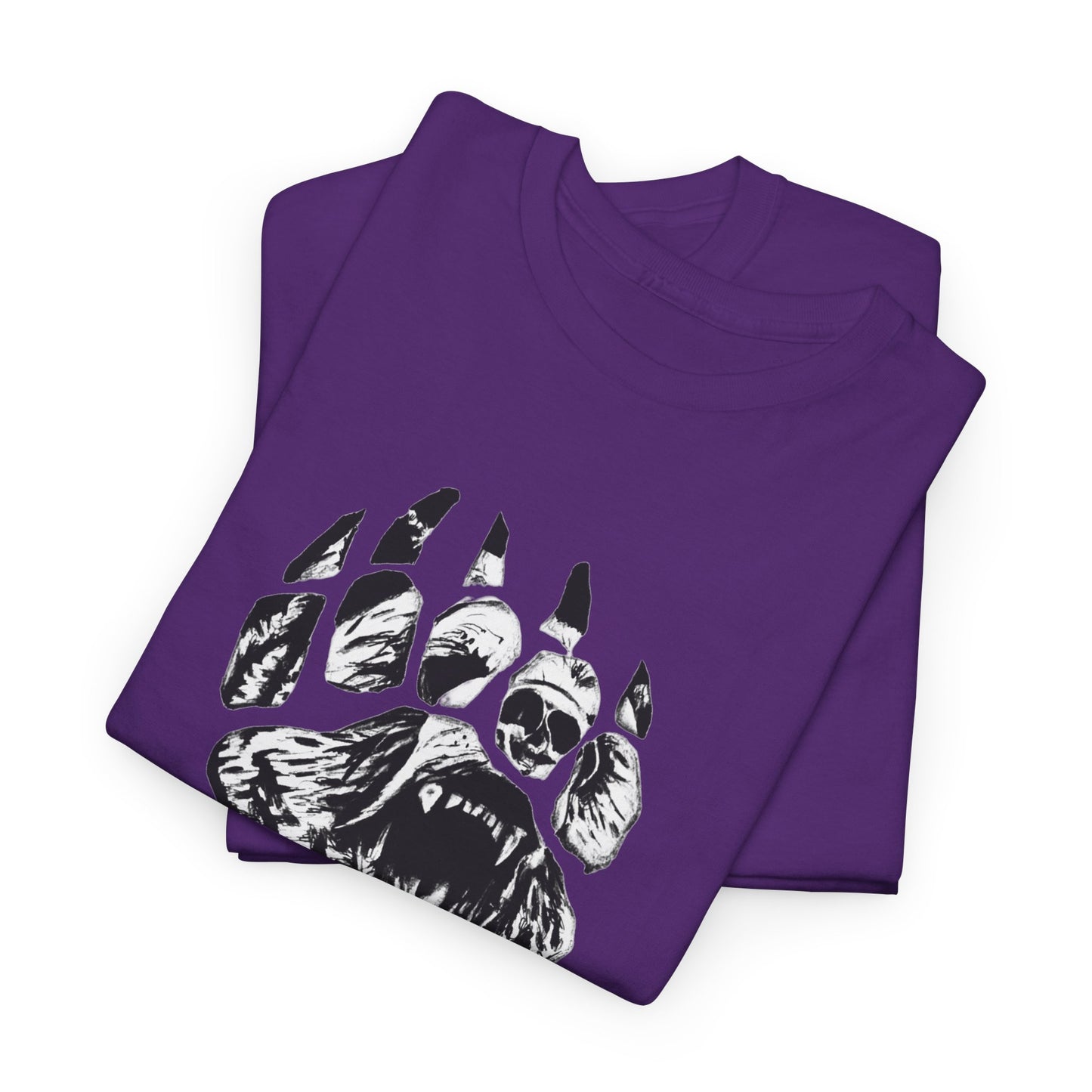 Bear face in bear paw Unisex Heavy Cotton Tee