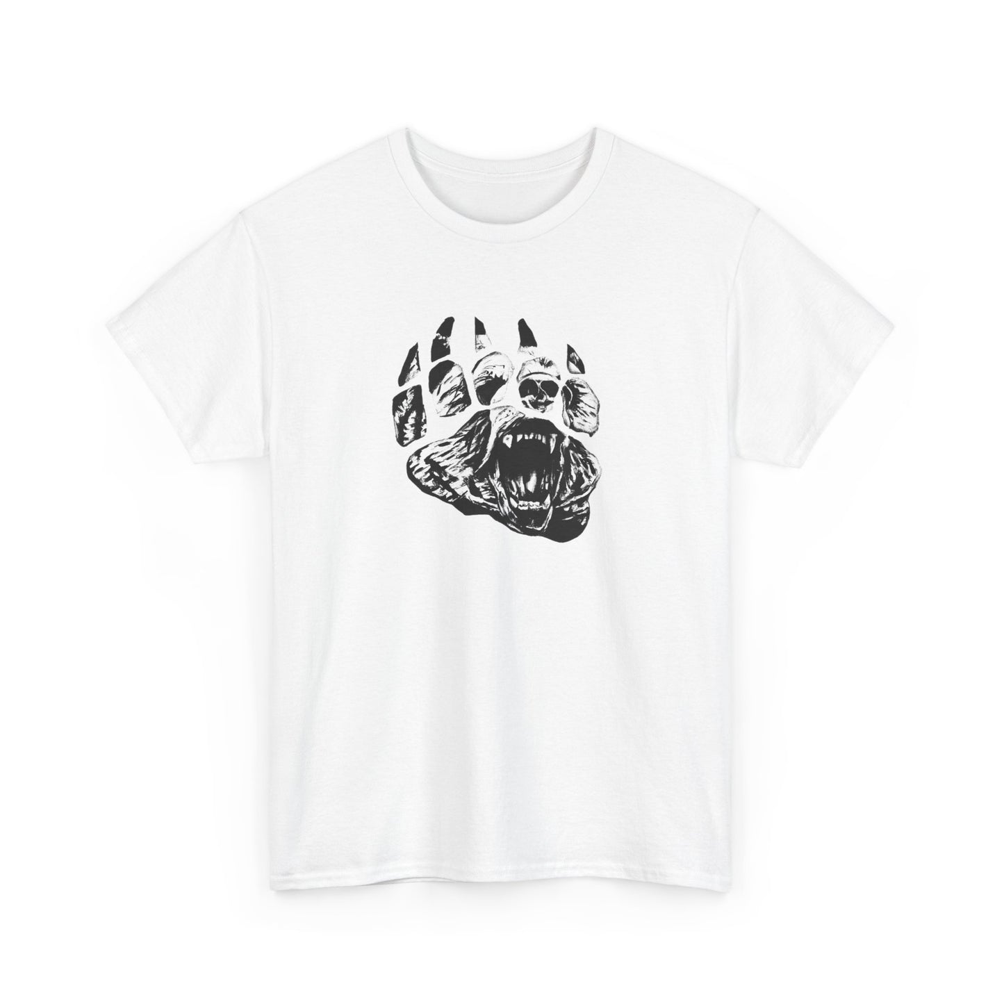 Bear face in bear paw Unisex Heavy Cotton Tee
