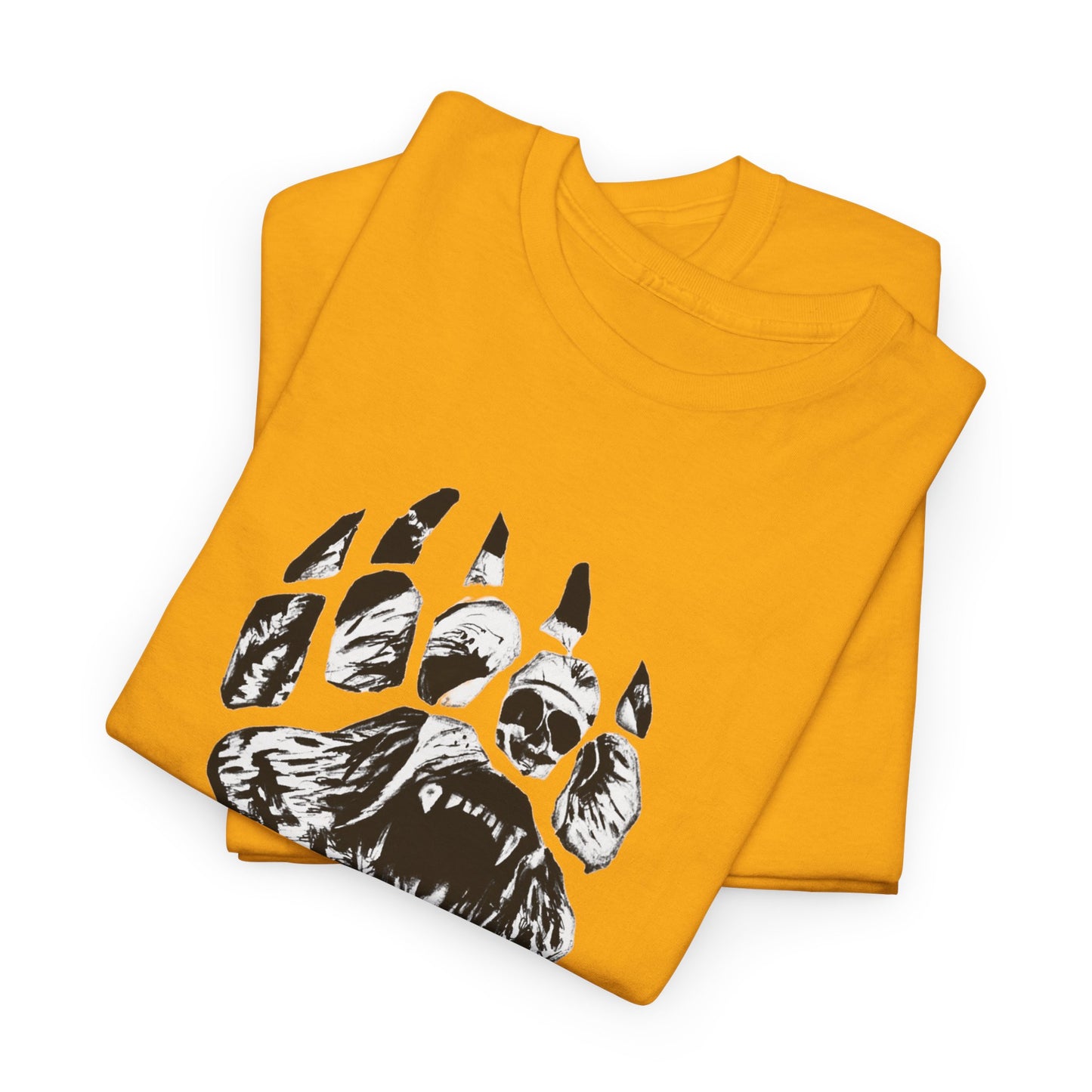 Bear face in bear paw Unisex Heavy Cotton Tee