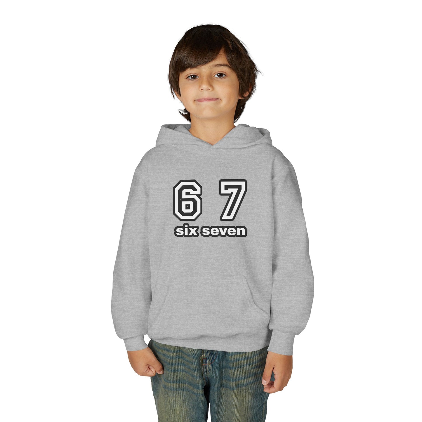 Youth Hoodie “67 Six Seven” Athletic Number Pullover