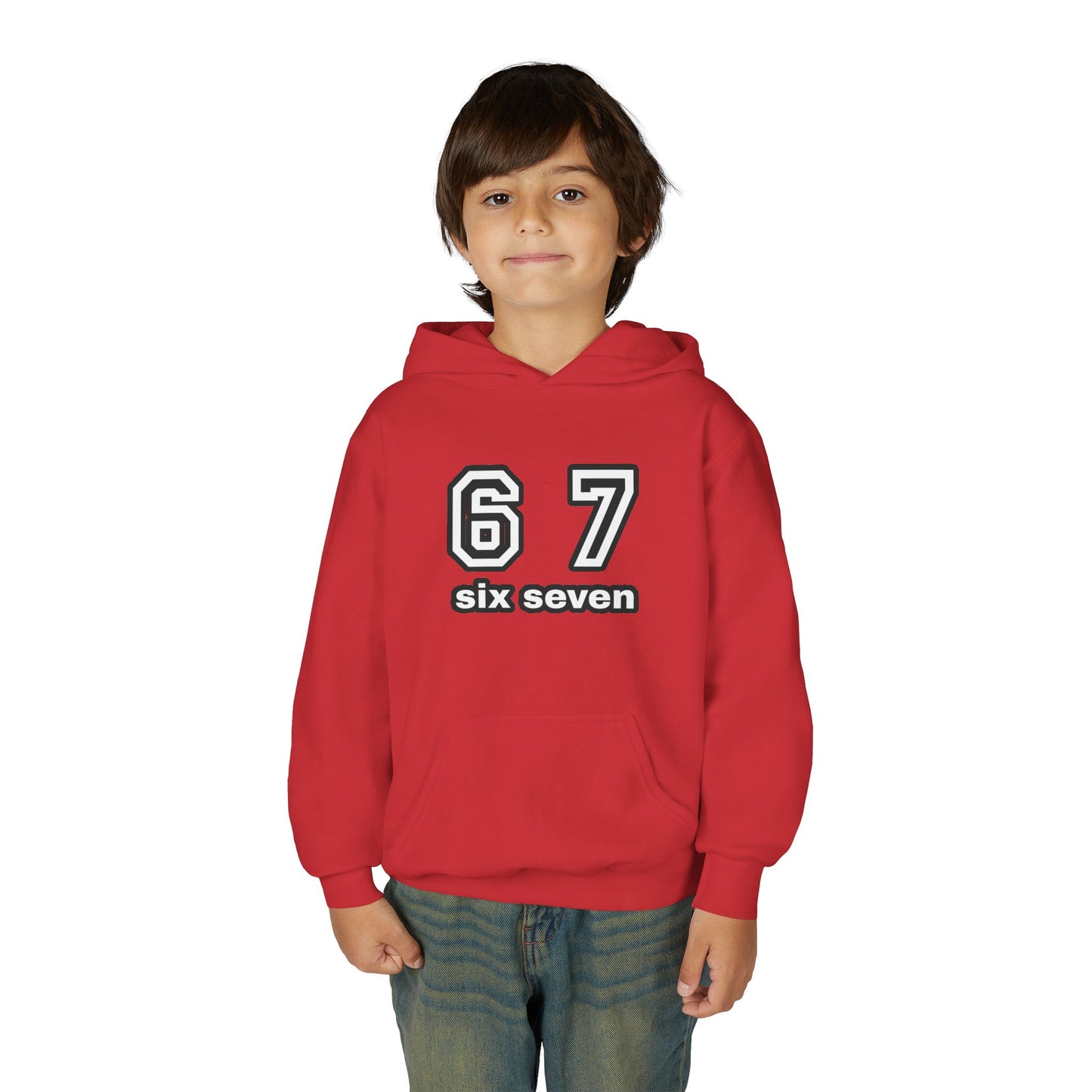 Youth Hoodie “67 Six Seven” Athletic Number Pullover