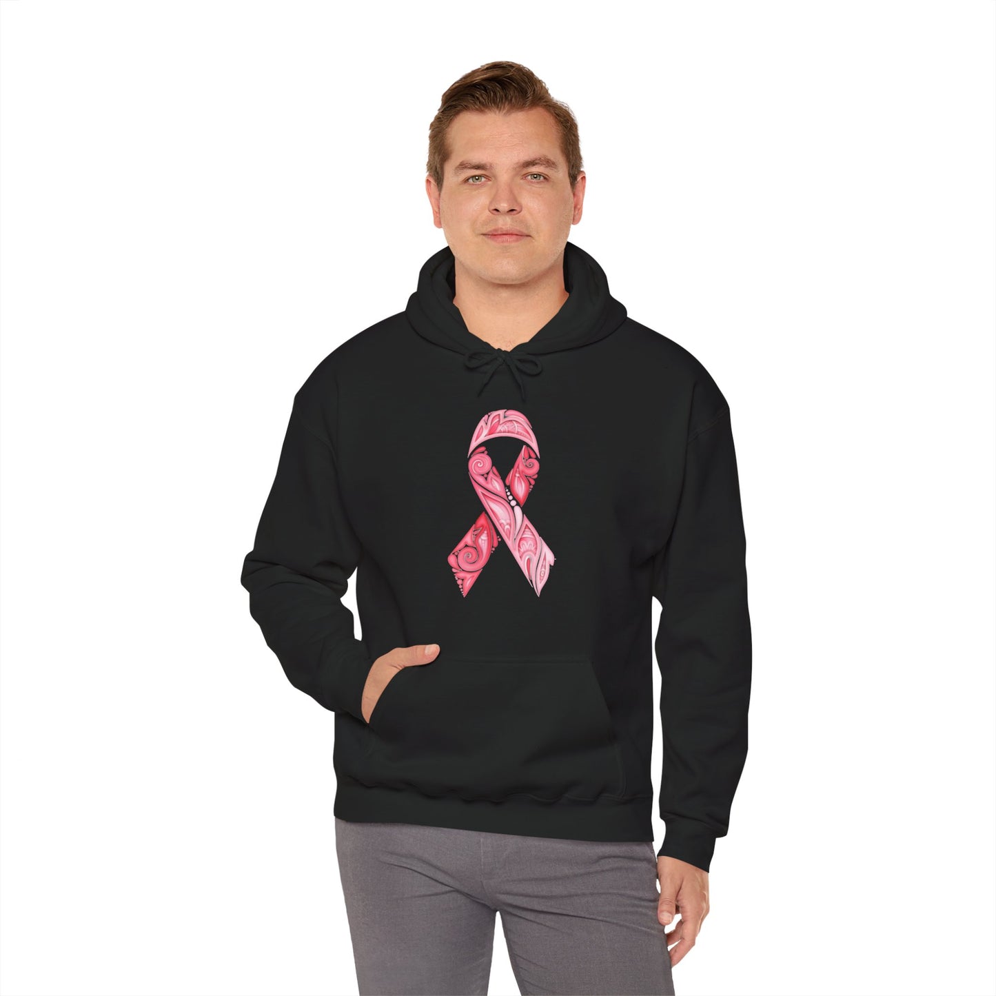Pink Ribbon Awareness Hoodie - Breast Cancer Support Sweatshirt, Gift for Her, Comfort Wear, Fundraiser Apparel, Cozy Layer