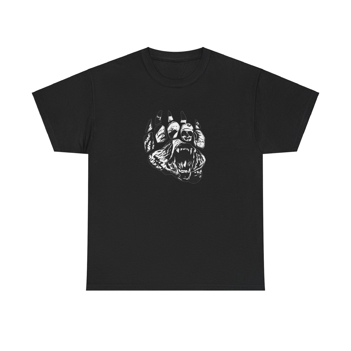 Bear face in bear paw Unisex Heavy Cotton Tee