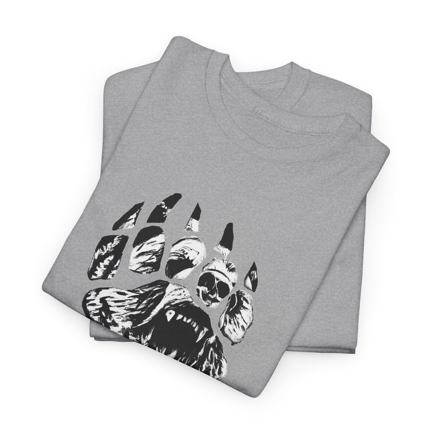 Bear face in bear paw Unisex Heavy Cotton Tee