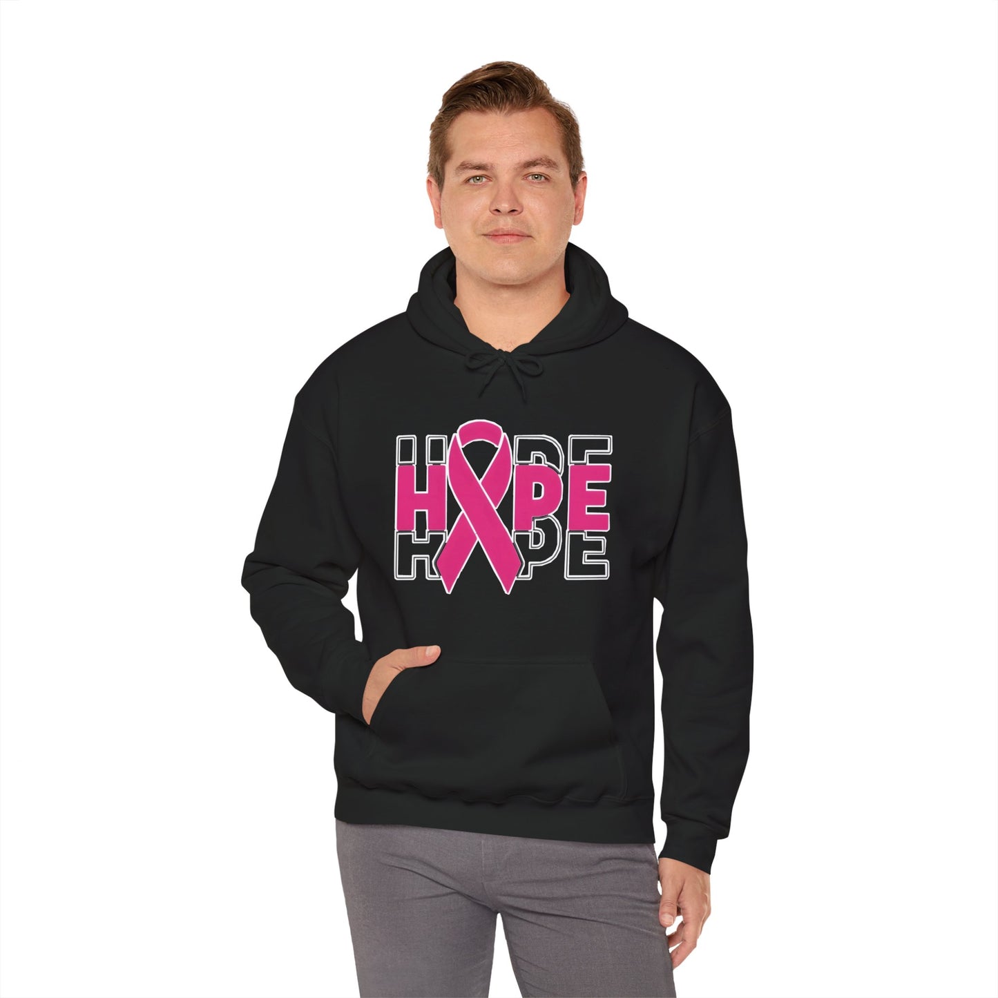 Hope Awareness Hoodie, Breast Cancer Support Sweatshirt, Inspirational Gift, Cozy Pullover, Unisex Hoodie, Everyday Wear