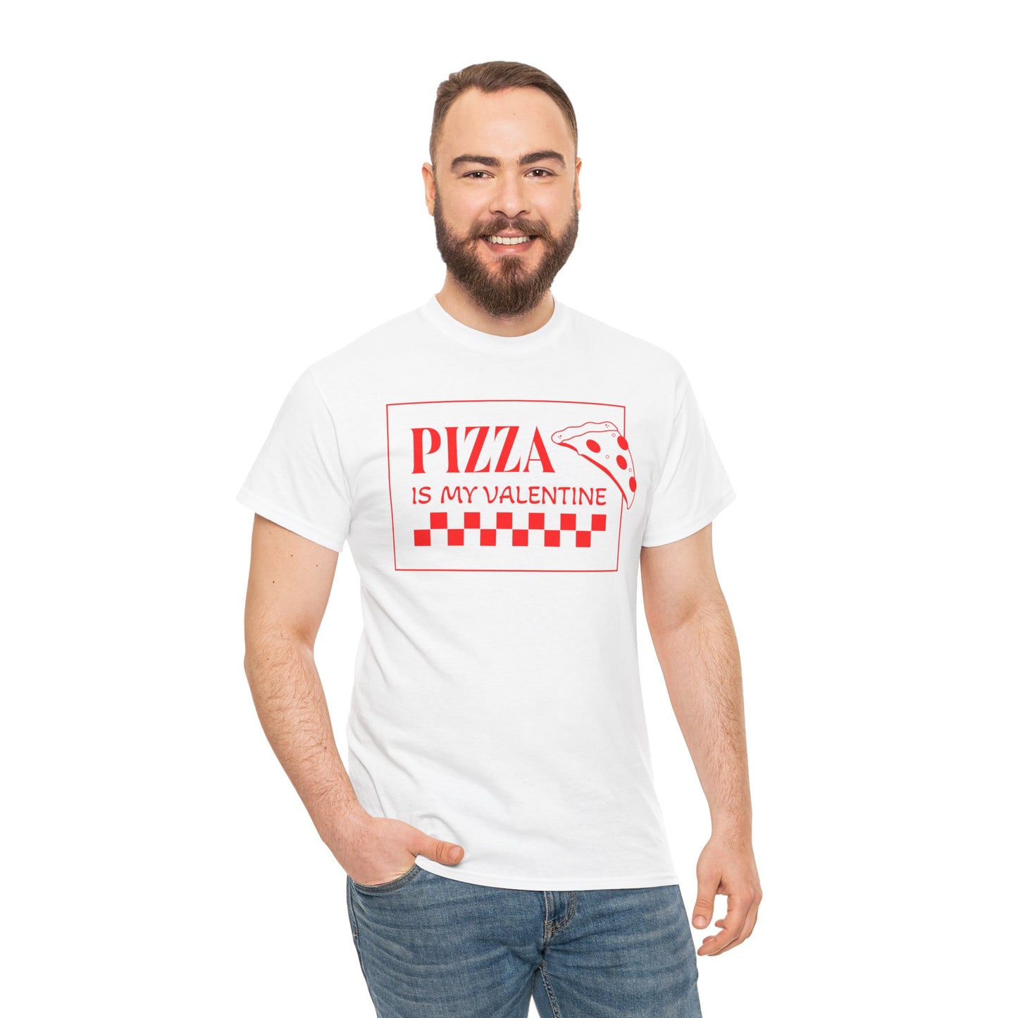 Pizza is my Valentine Unisex Heavy Cotton Tee