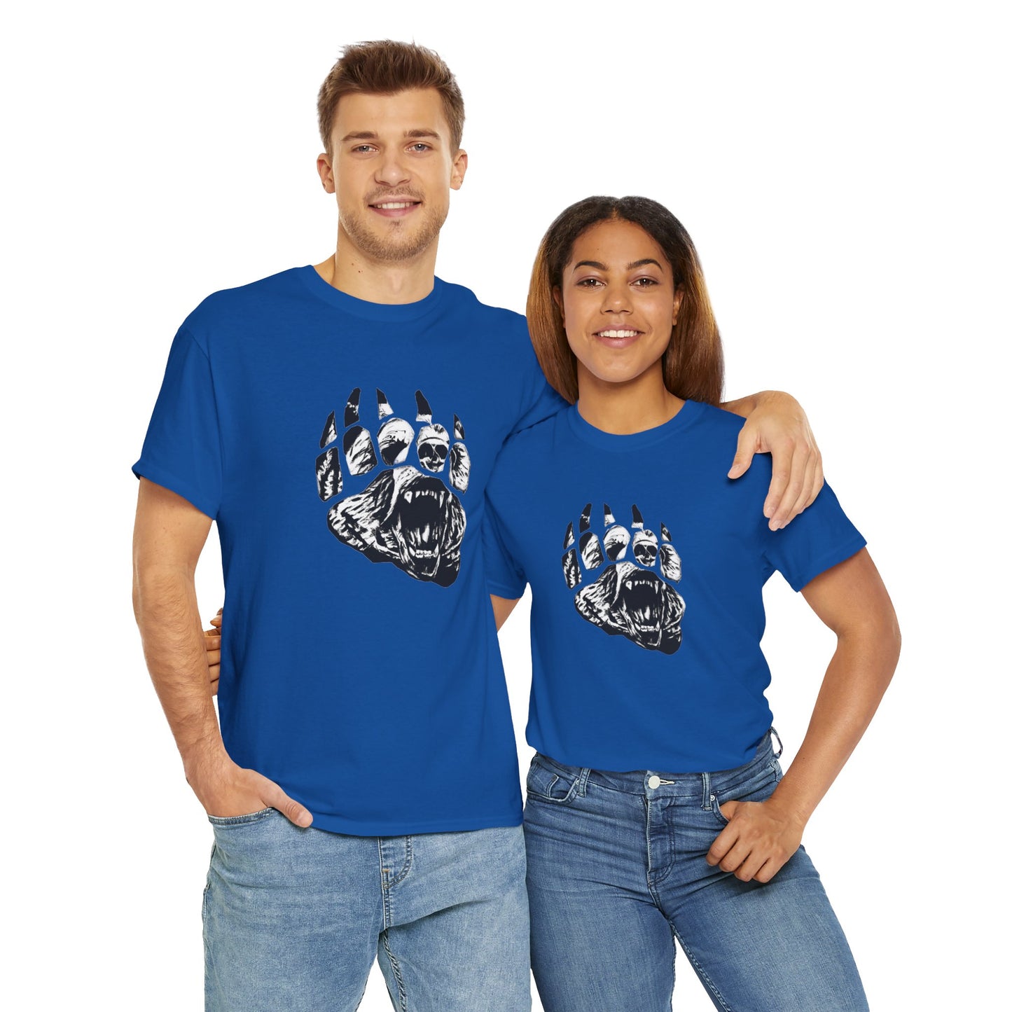 Bear face in bear paw Unisex Heavy Cotton Tee
