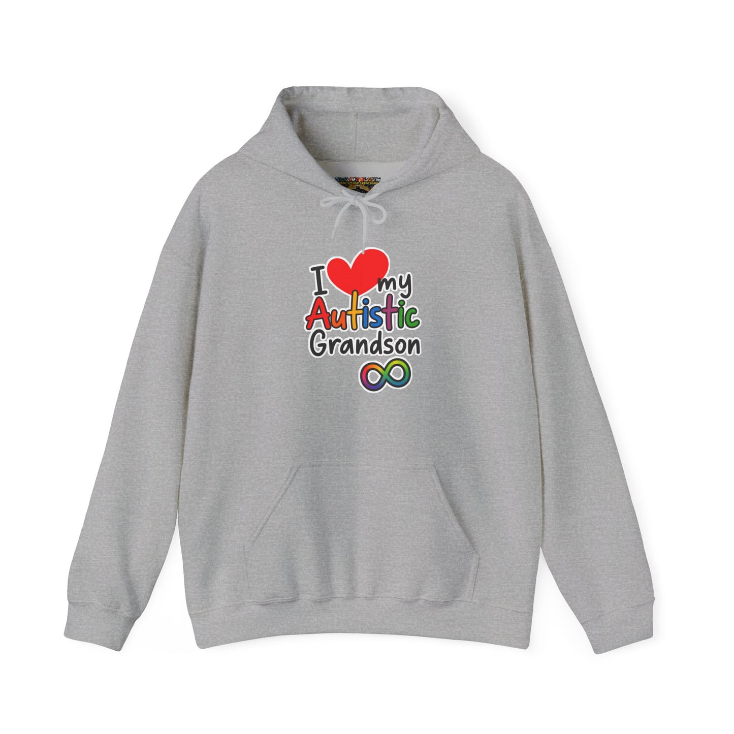 Autistic Grandson Hoodie — "I  LOVE My Autistic Grandson" Colorful Puzzle Infinity Design