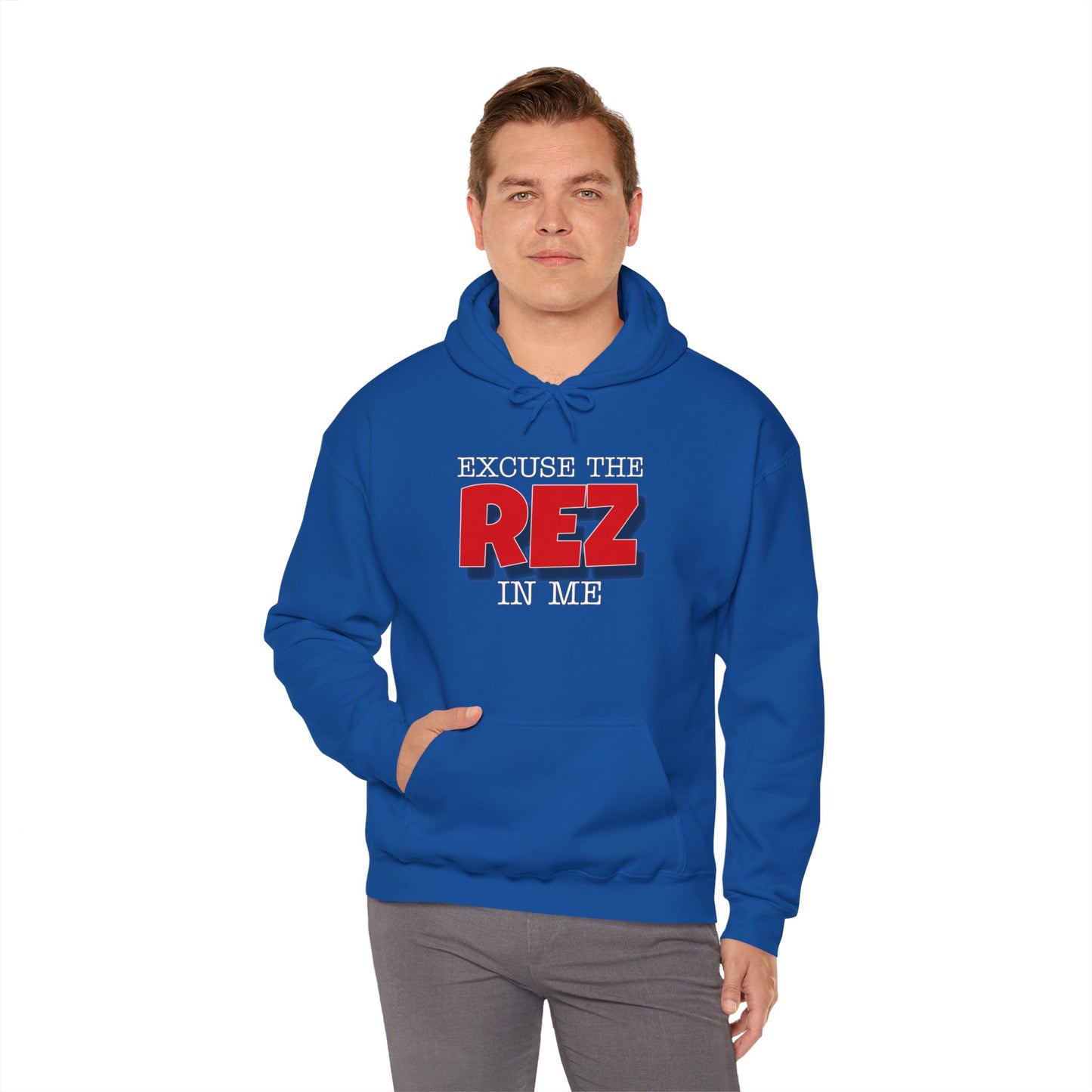 Excuse the rez in me Unisex Heavy Blend™ Hooded Sweatshirt