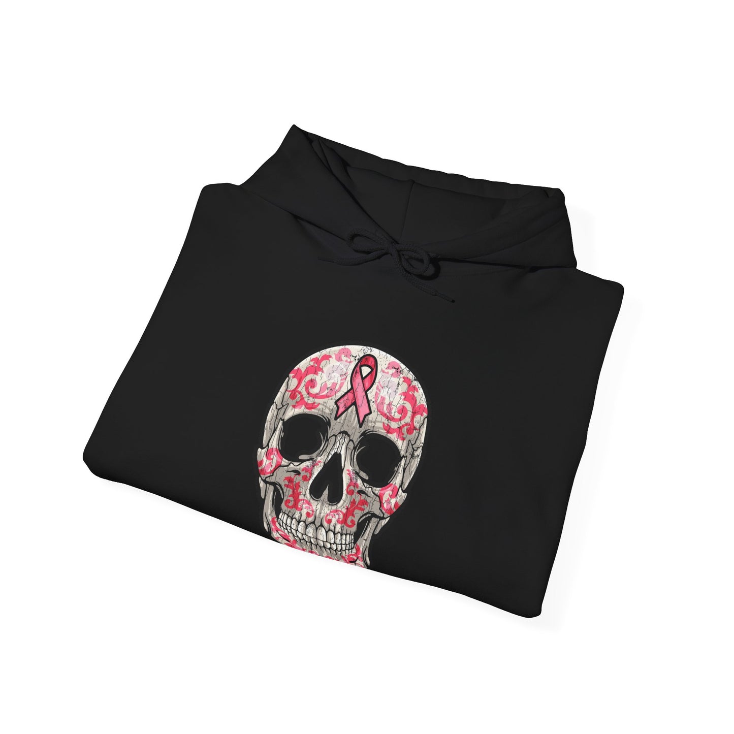 Breast Cancer Awareness Skull Hoodie - Perfect for Support, Gifts, Halloween, Breast Cancer Awareness, Casual Wear