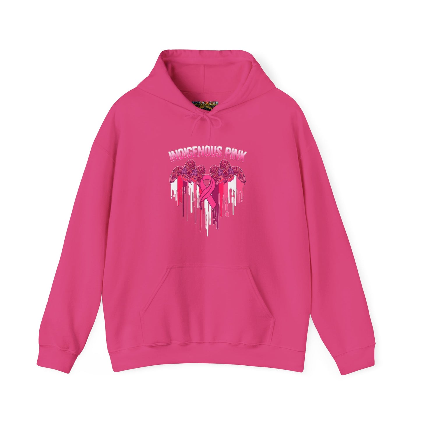 Indigenous Pink Unisex Heavy Blend™ Hooded Sweatshirt, Streetwear Hoodie, Casual Pullover, Gift for Her, Trendy Winter Clothing, Fashionable Layer