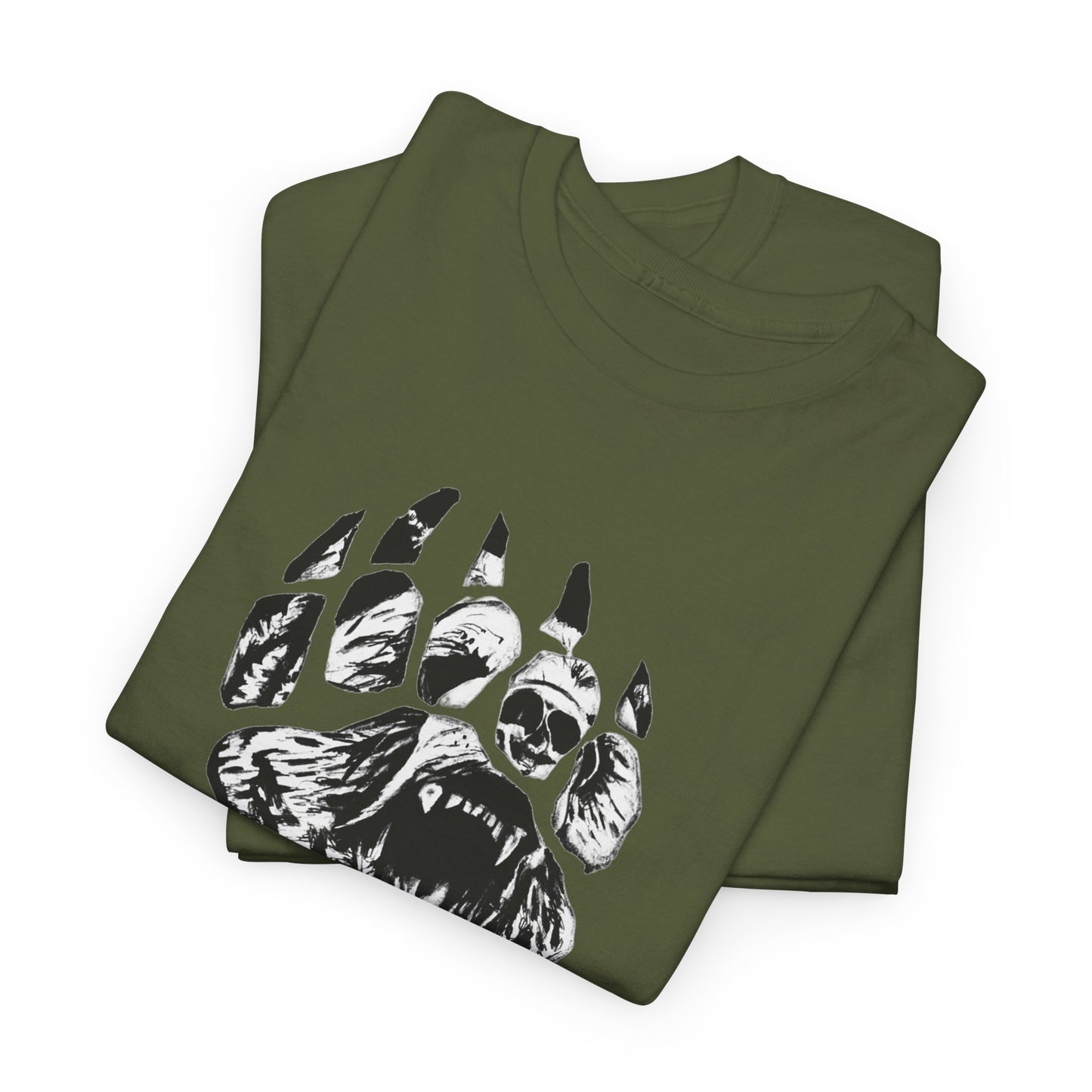 Bear face in bear paw Unisex Heavy Cotton Tee
