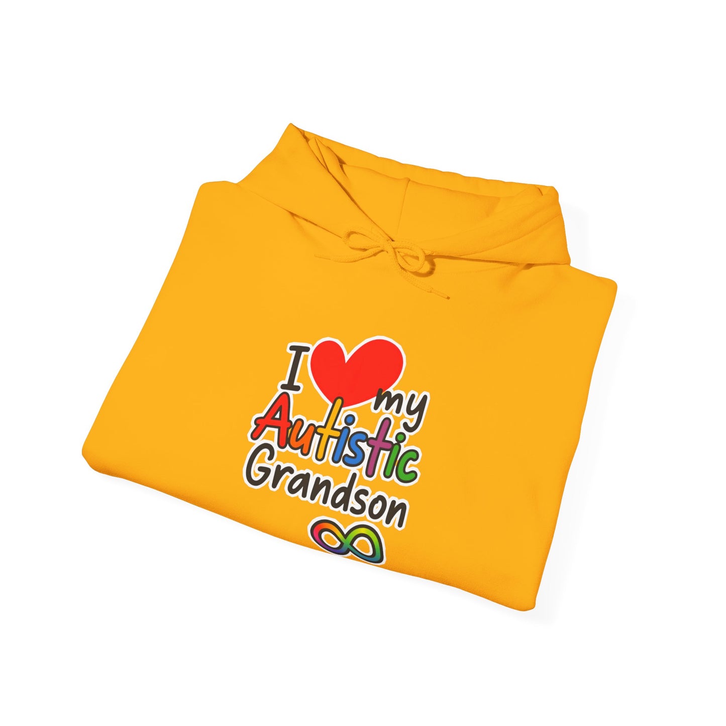 Autistic Grandson Hoodie — "I  LOVE My Autistic Grandson" Colorful Puzzle Infinity Design