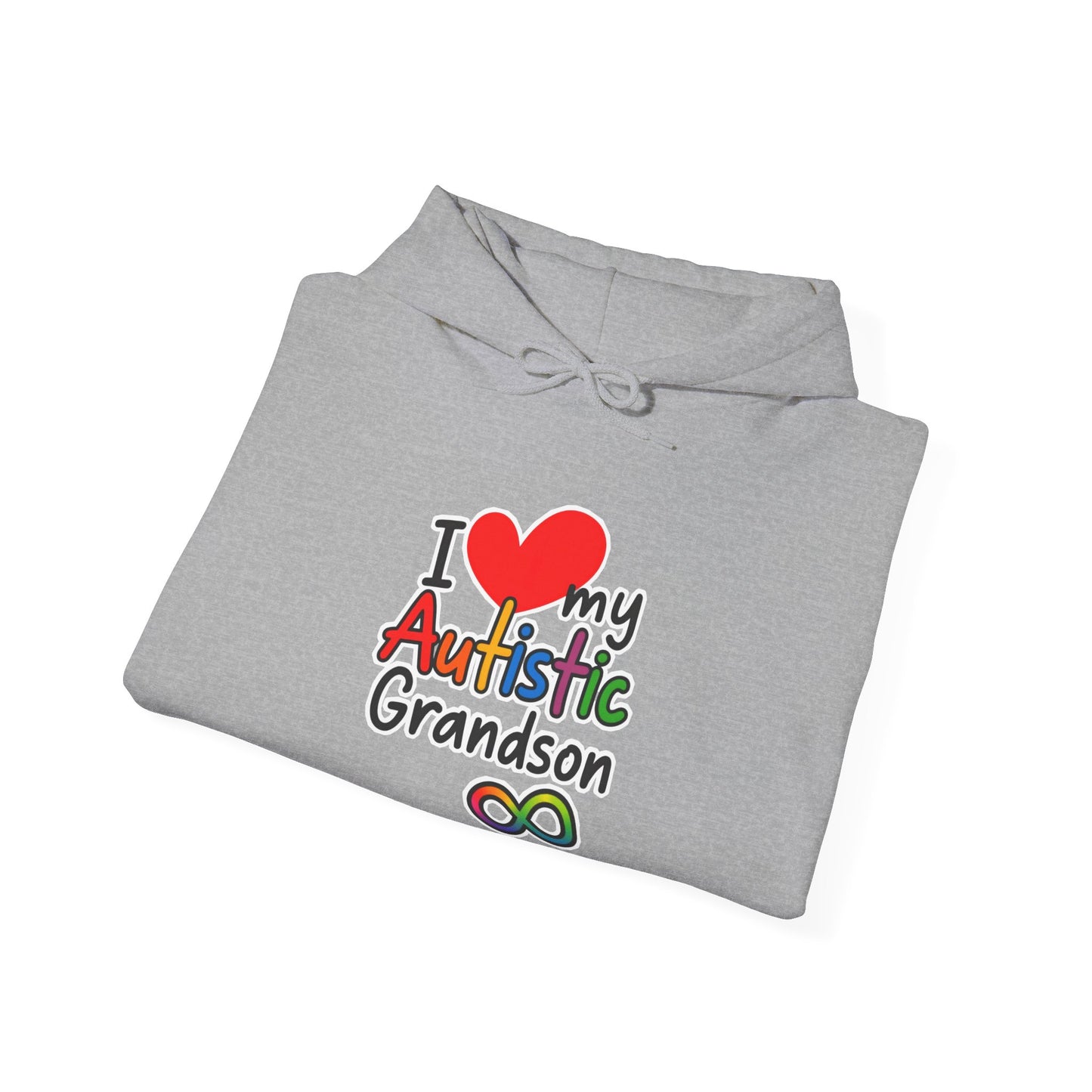 Autistic Grandson Hoodie — "I  LOVE My Autistic Grandson" Colorful Puzzle Infinity Design