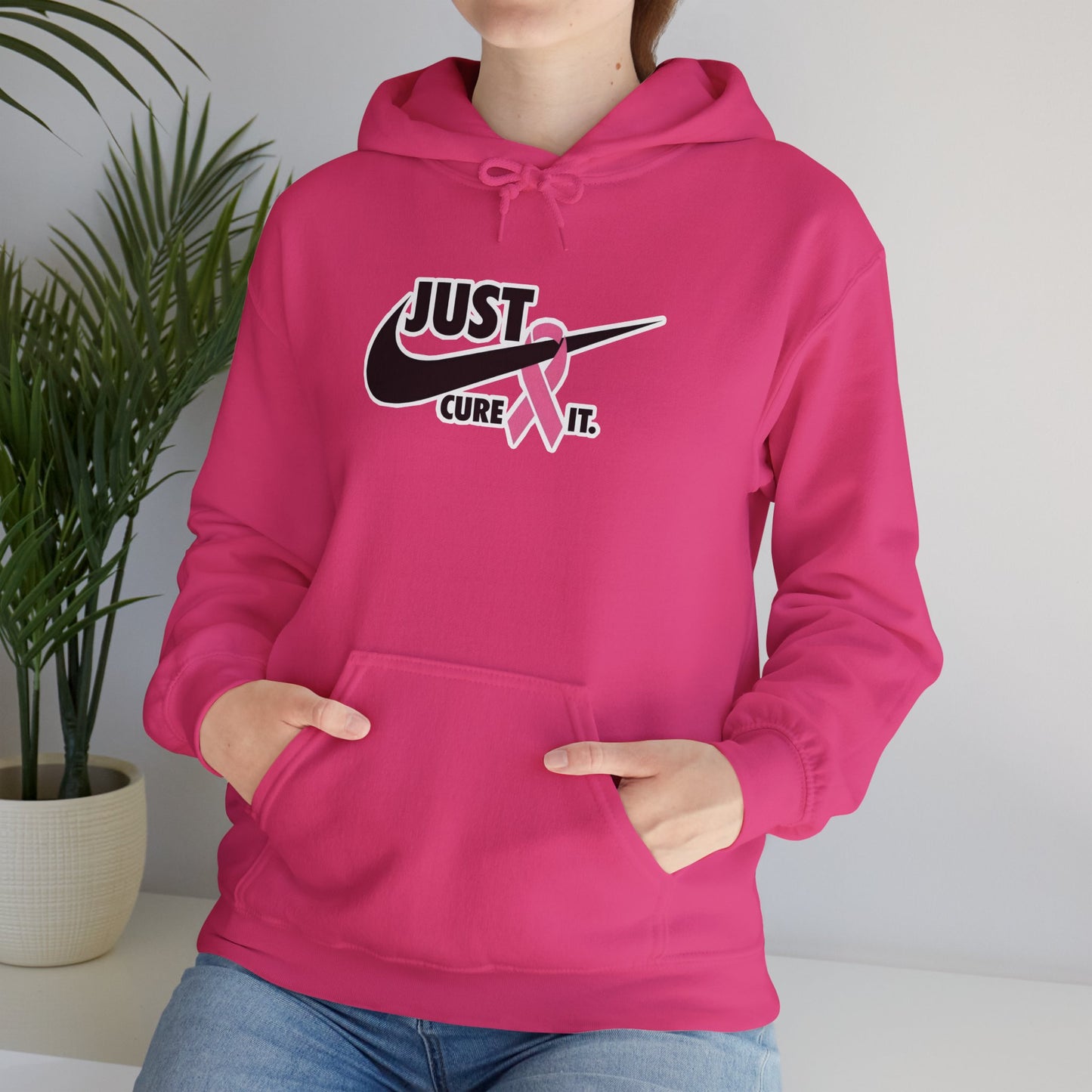 Just Cure It Unisex Hoodie - Support Breast Cancer Awareness