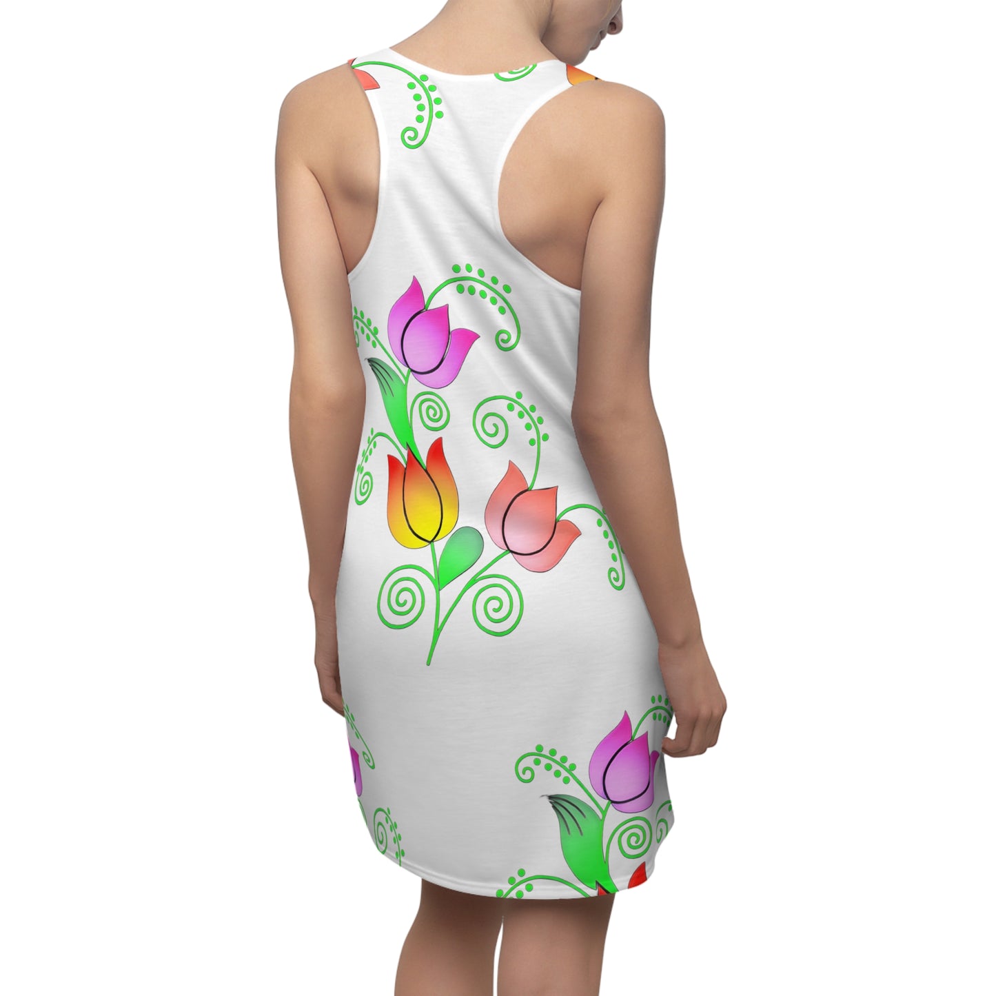 Indigenous Floral Racerback Dress — Bright Spring All-Over-Print