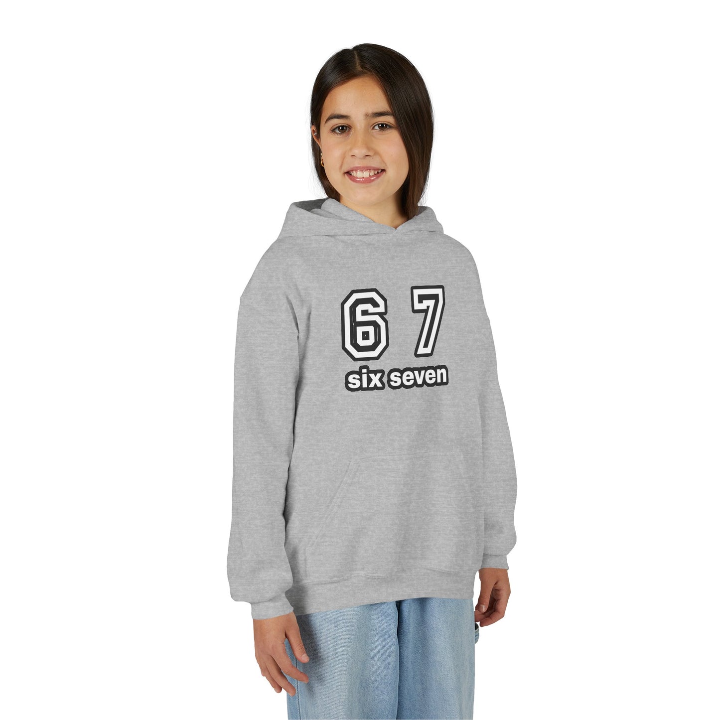 Youth Hoodie “67 Six Seven” Athletic Number Pullover
