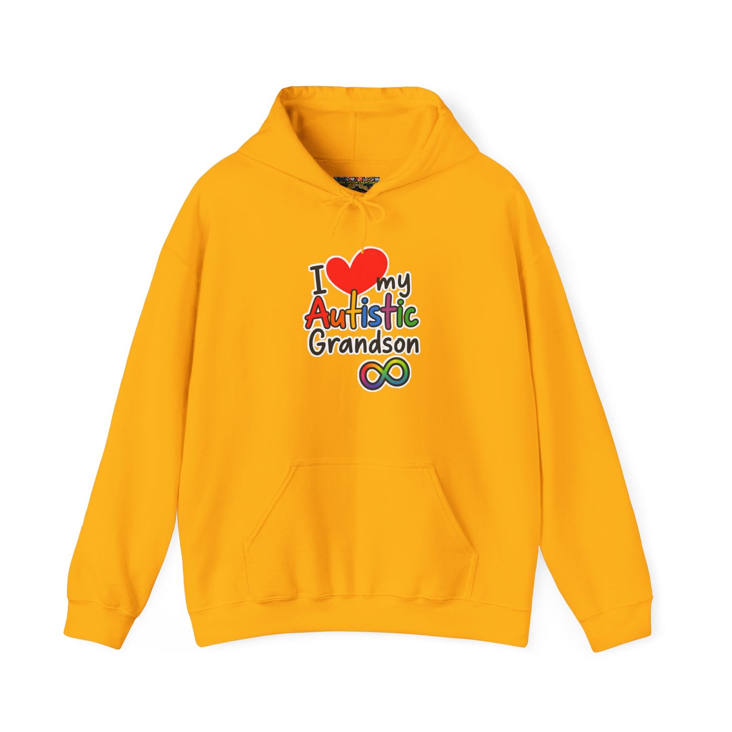 Autistic Grandson Hoodie — "I  LOVE My Autistic Grandson" Colorful Puzzle Infinity Design