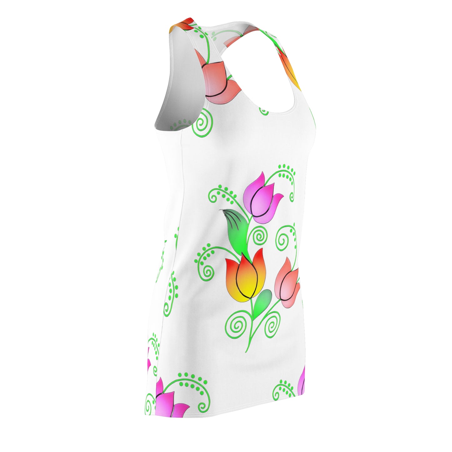 Indigenous Floral Racerback Dress — Bright Spring All-Over-Print