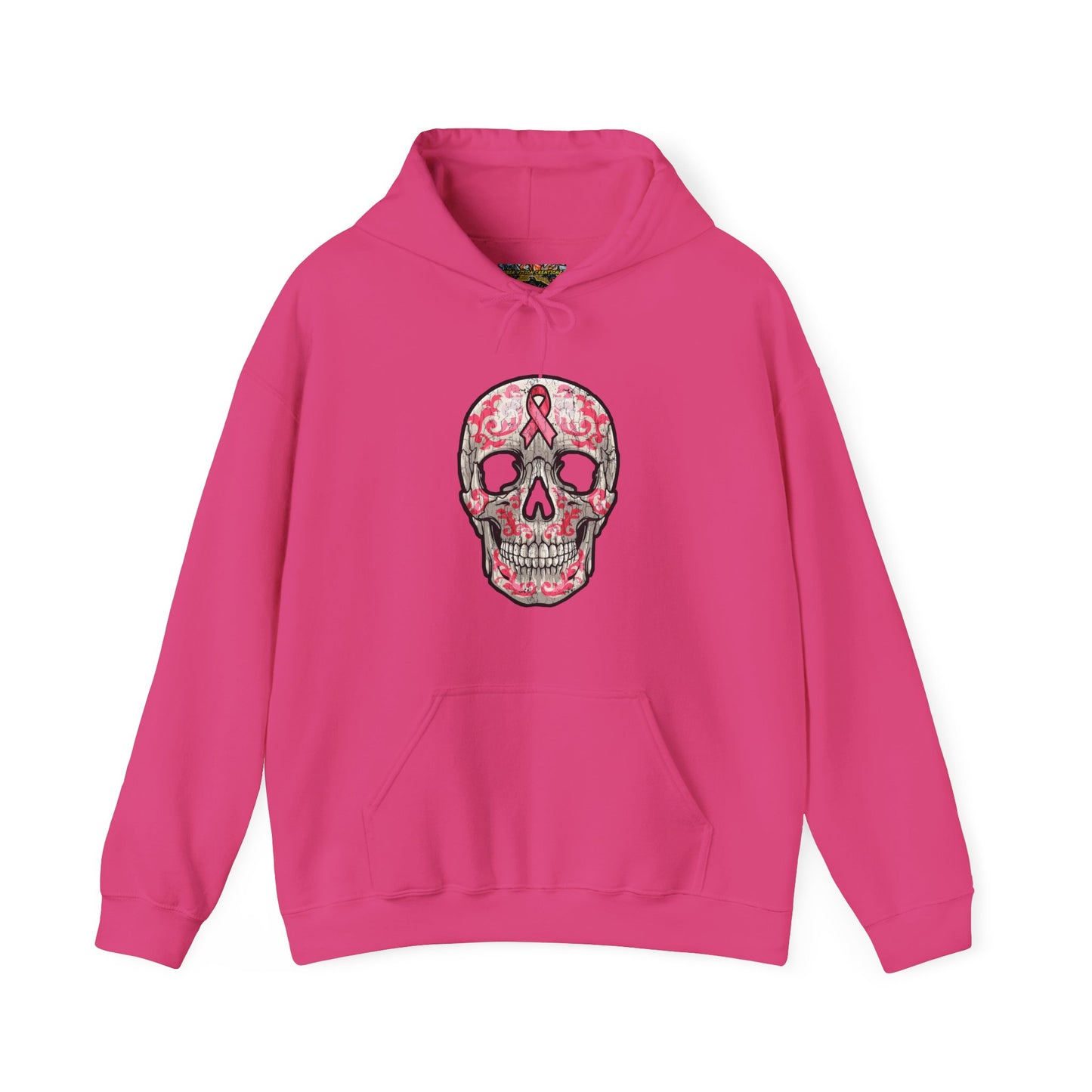 Breast Cancer Awareness Skull Hoodie - Perfect for Support, Gifts, Halloween, Breast Cancer Awareness, Casual Wear